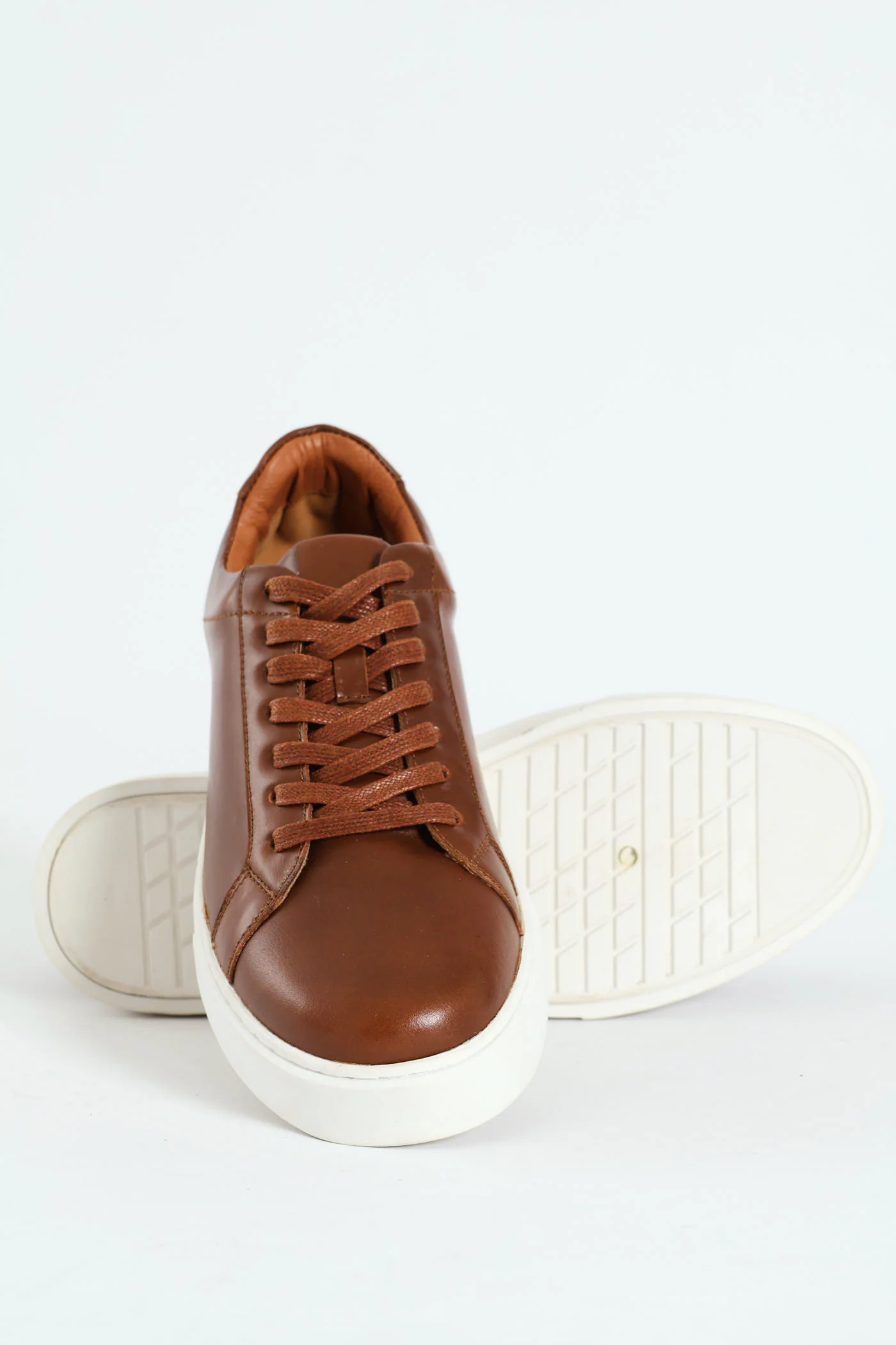 Leather Lace Up Sneaker - Brown - Image 2