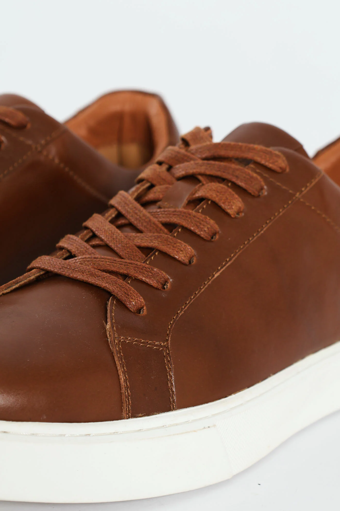 Leather Lace Up Sneaker - Brown - Image 5