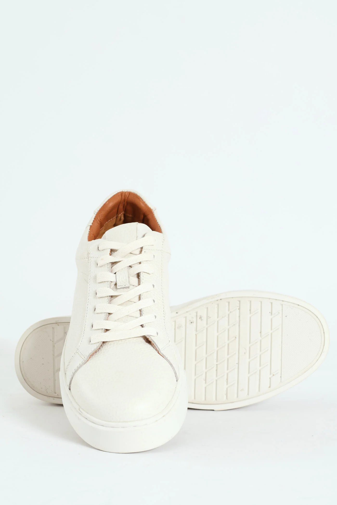 Leather Lace Up Sneaker - White - Image 2