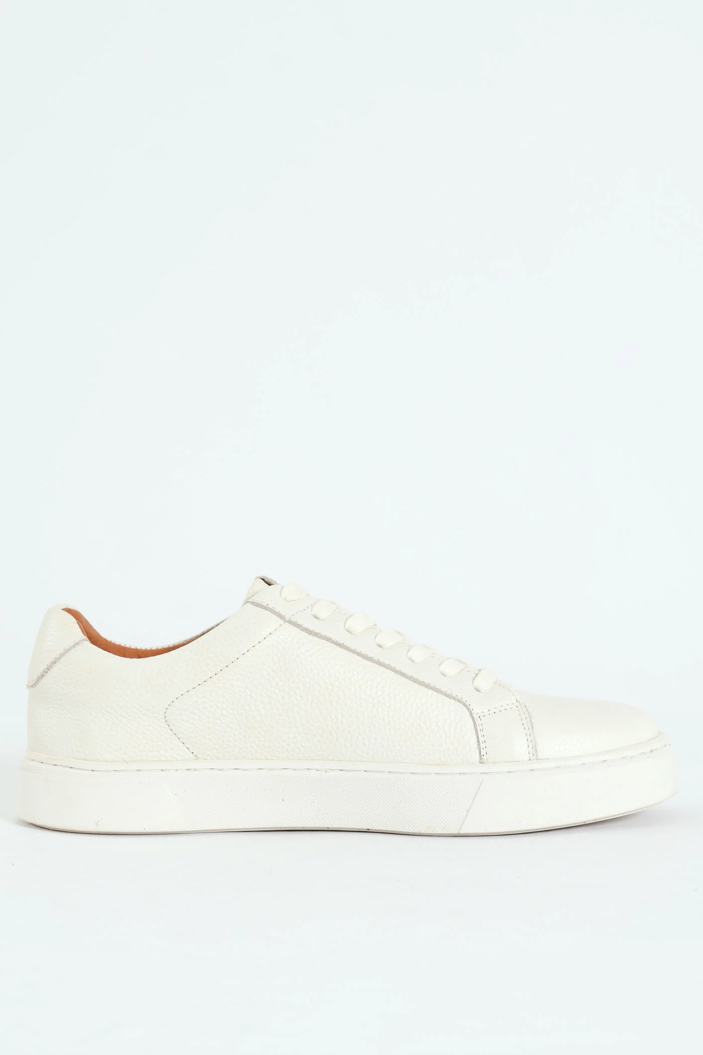 Leather Lace Up Sneaker - White - Image 3