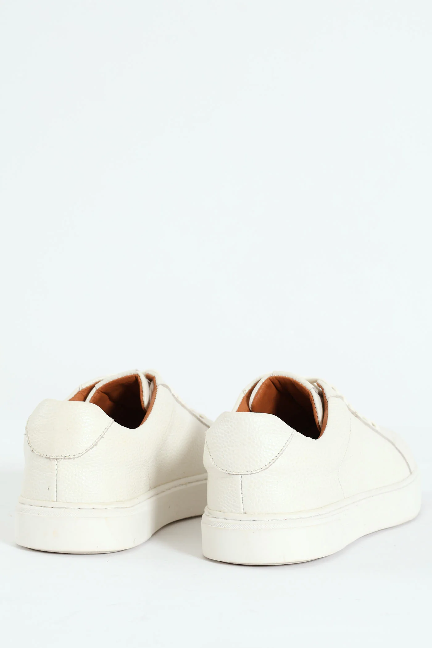 Leather Lace Up Sneaker - White - Image 4