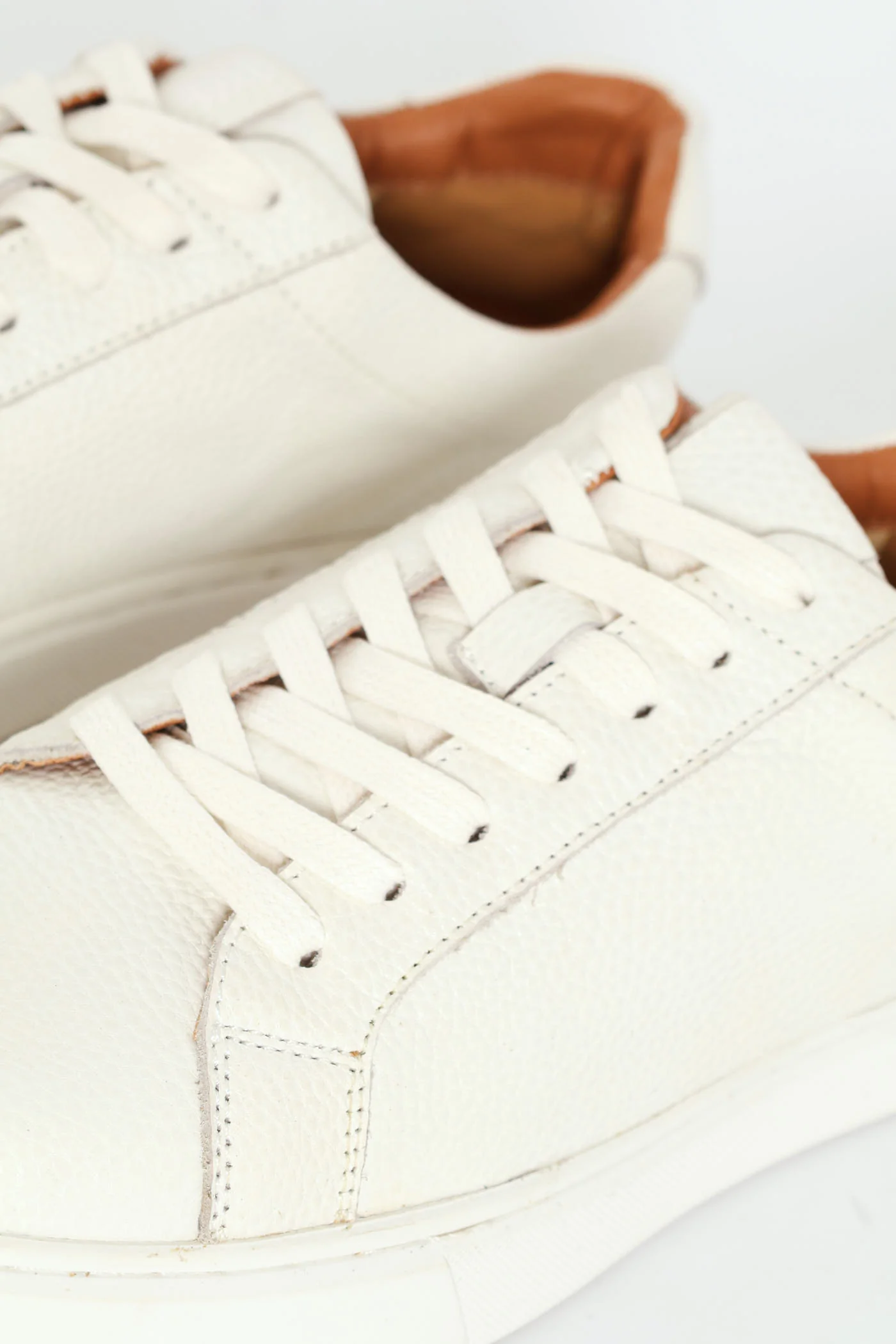 Leather Lace Up Sneaker - White - Image 5