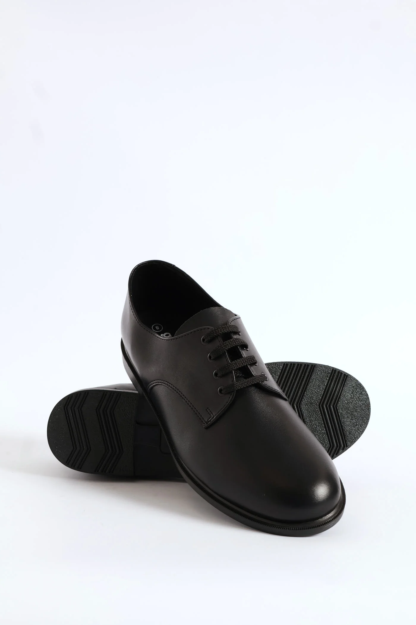 Leather Mens Lace-Up School Shoe - Black - Image 4