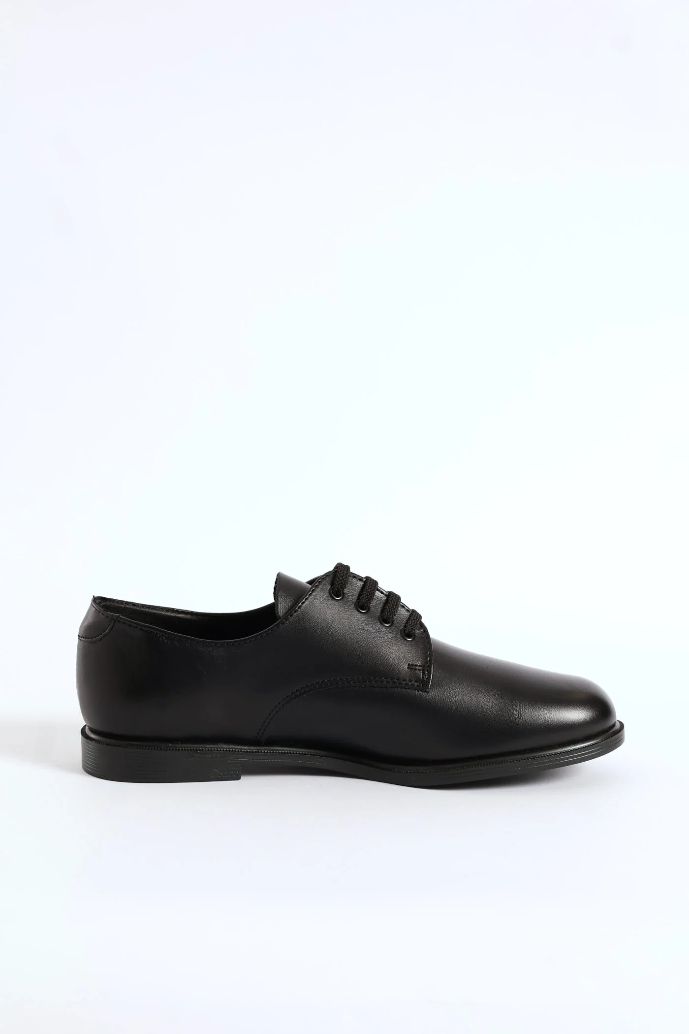 Leather Mens Lace-Up School Shoe - Black - Image 5