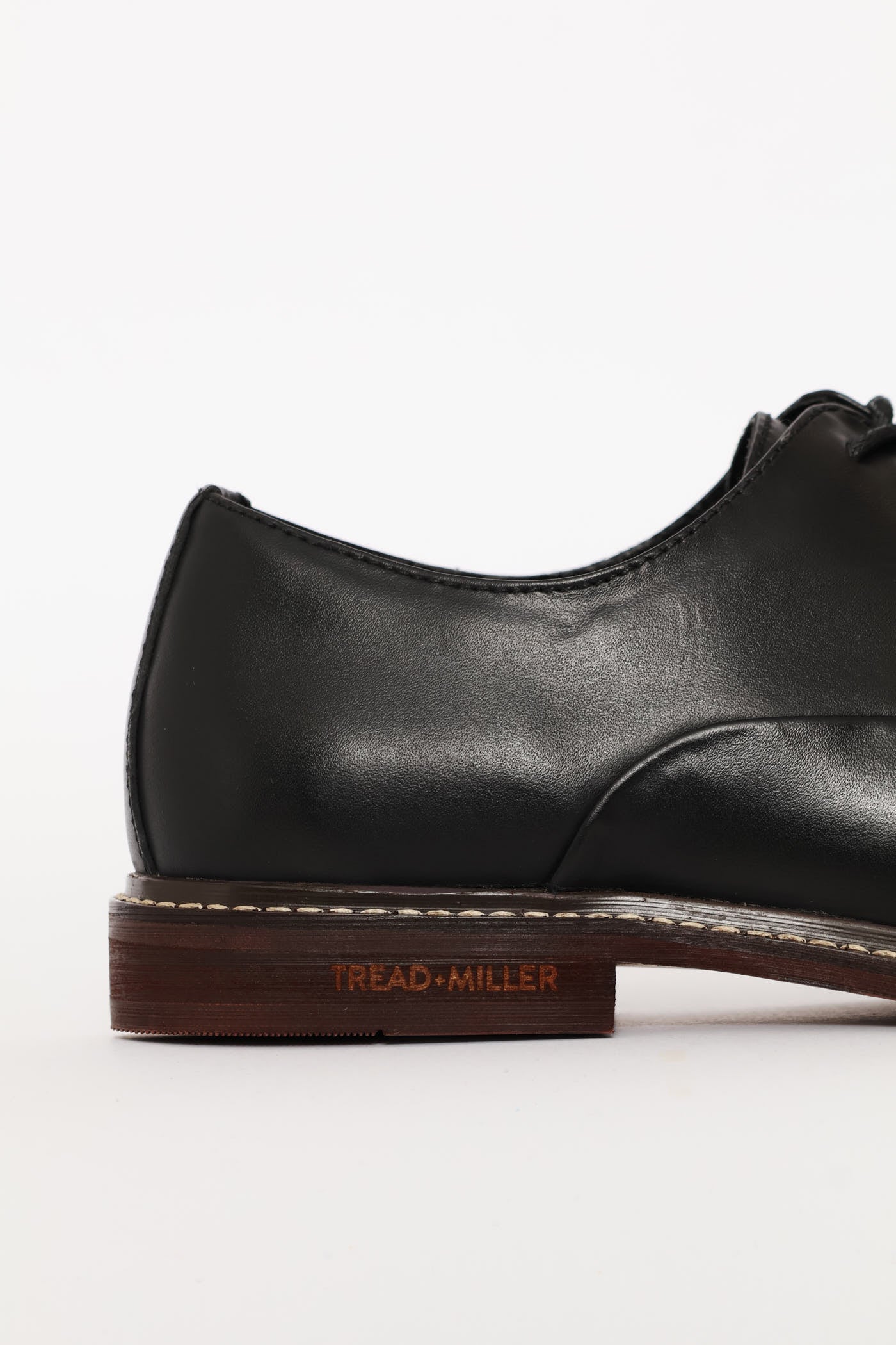 Leather Oxford Formal Shoe With Toe Cap - Black - Image 2
