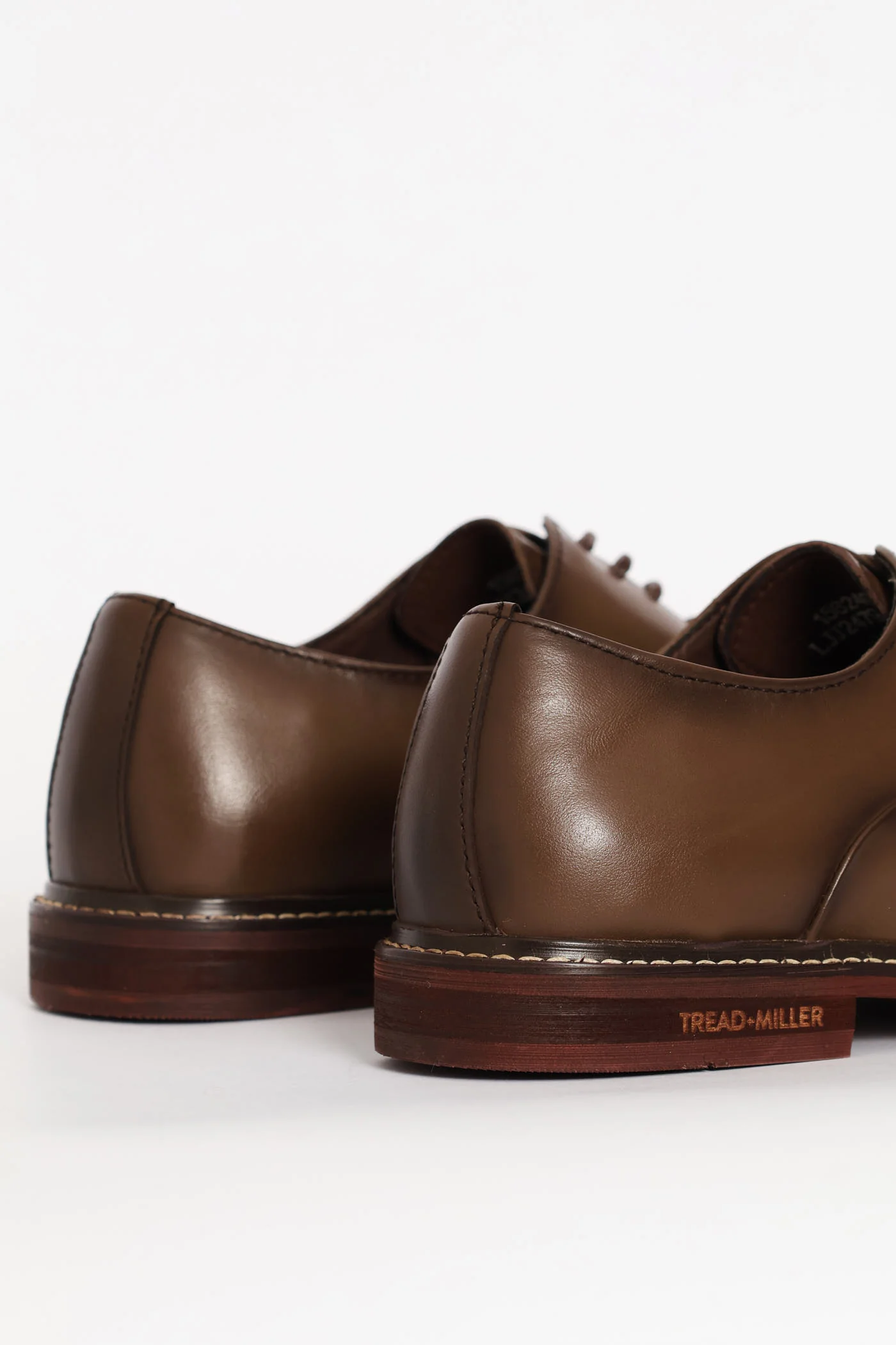 Leather Oxford Formal Shoe With Toe Cap - Chocolate - Image 8