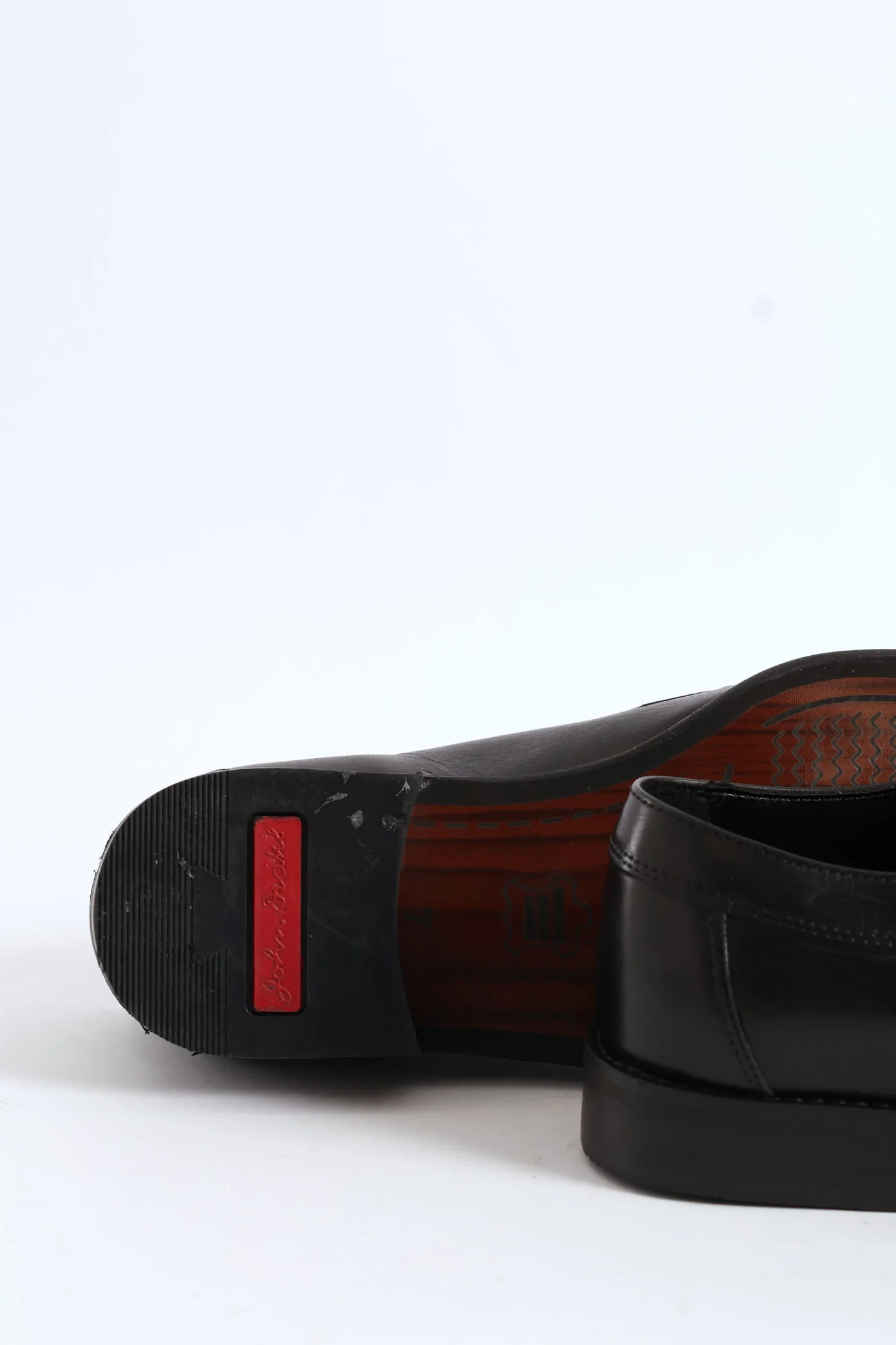 Leather Plain Toe Derby Shoe - Black - Image 6