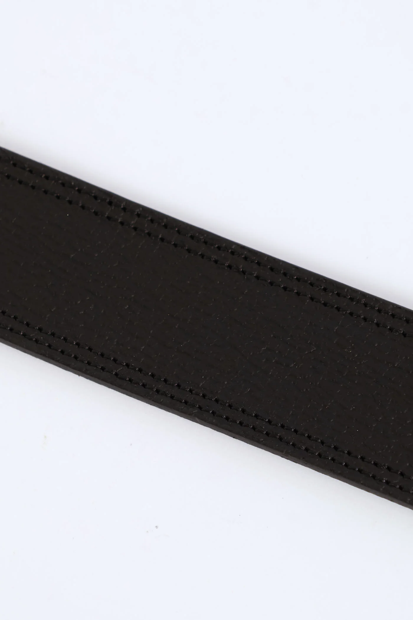 Leather Roller Tonal Stitched Belt - Black - Image 3