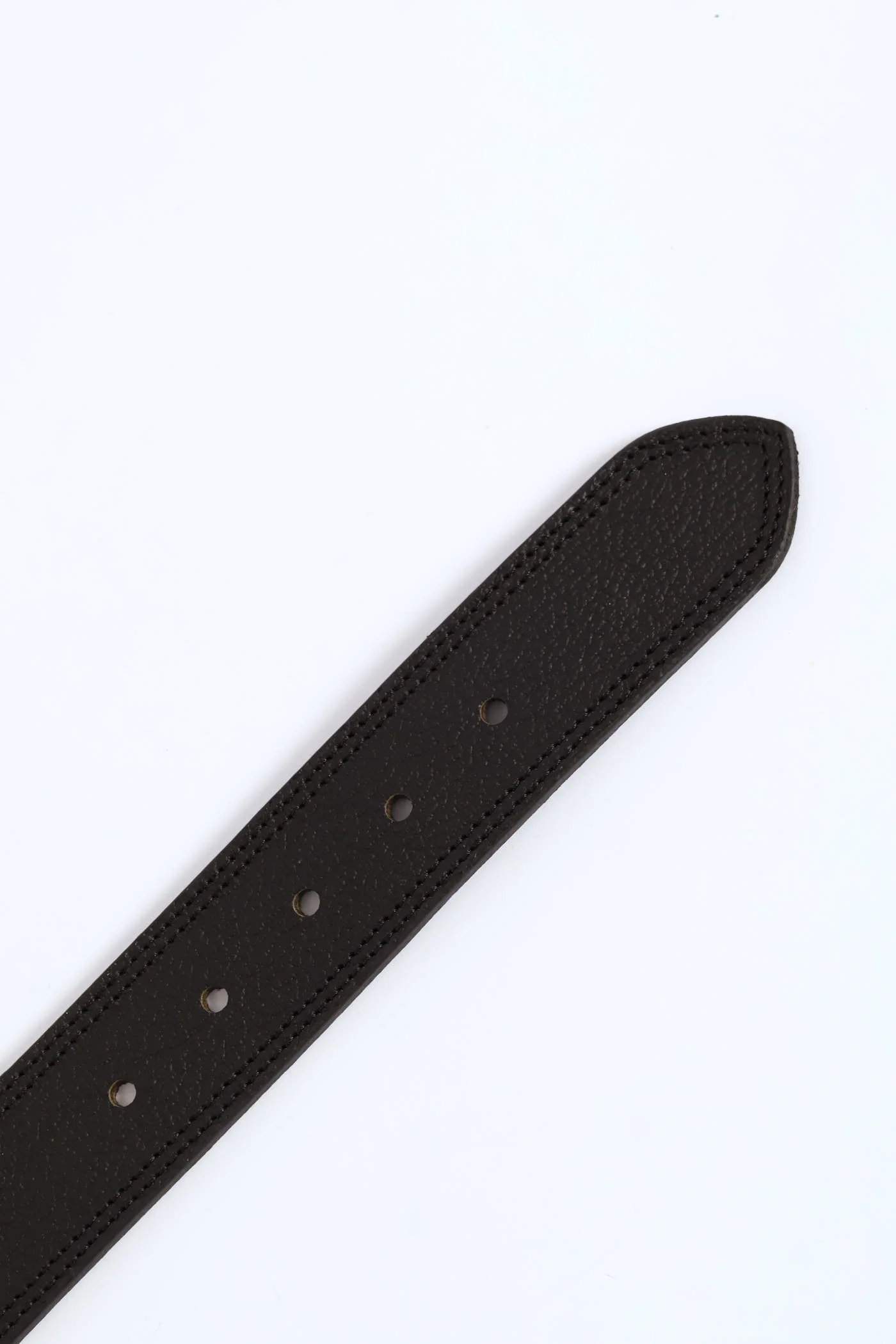 Leather Roller Tonal Stitched Belt - Black - Image 4