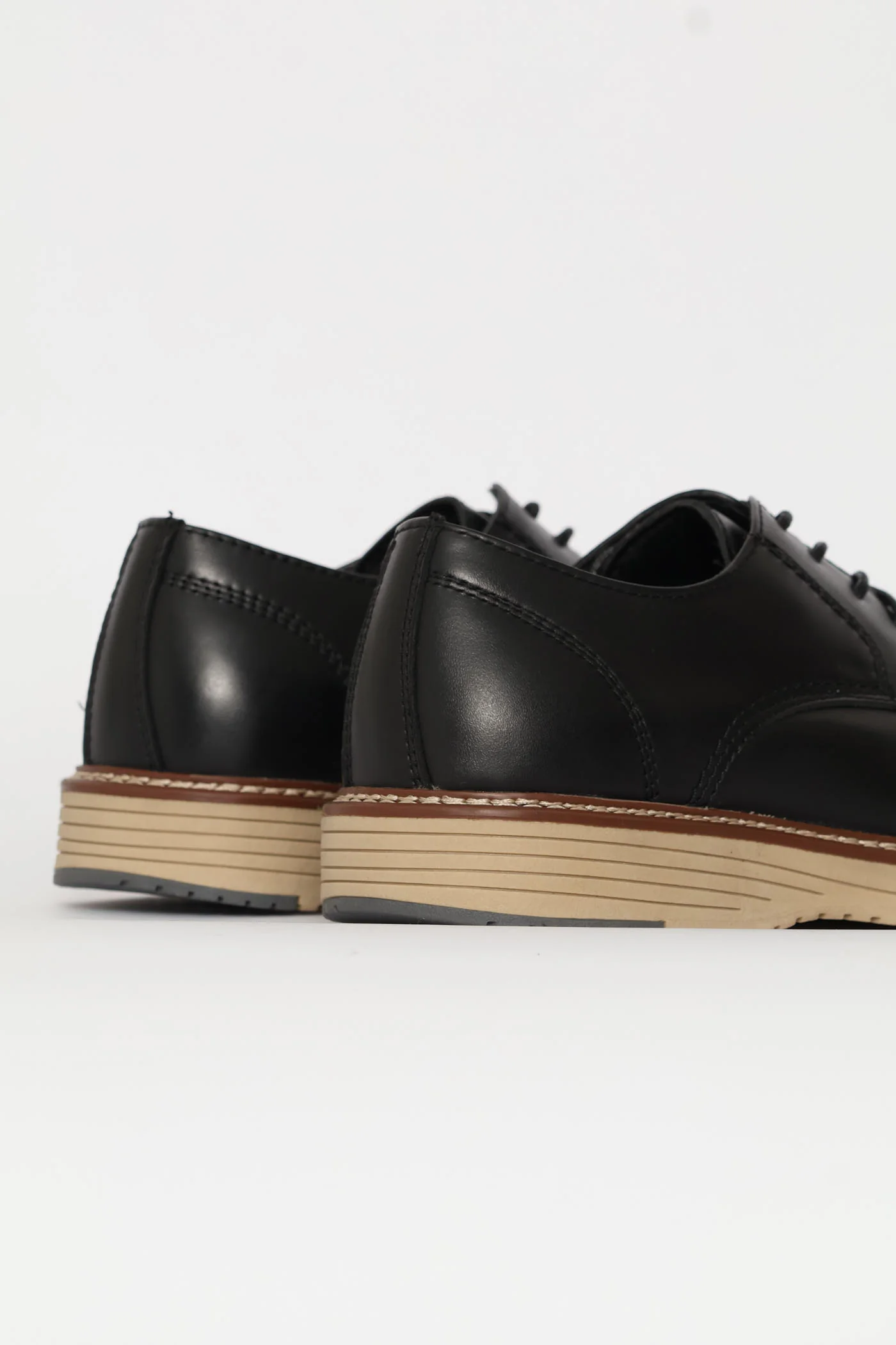 Leather Smart Casual Derby Shoe - Black - Image 6