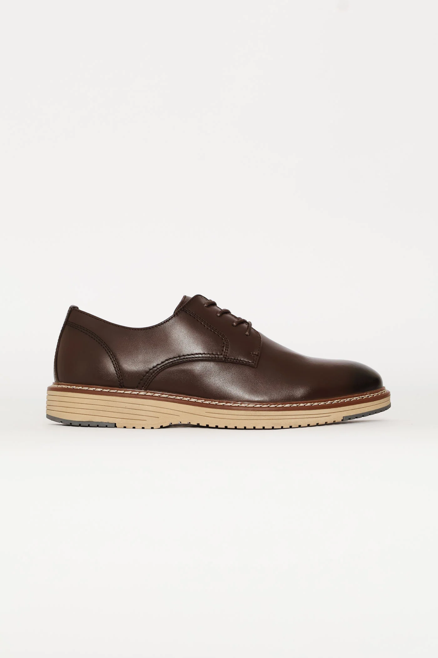 Leather Smart Casual Derby Shoe - Chocolate - Image 2