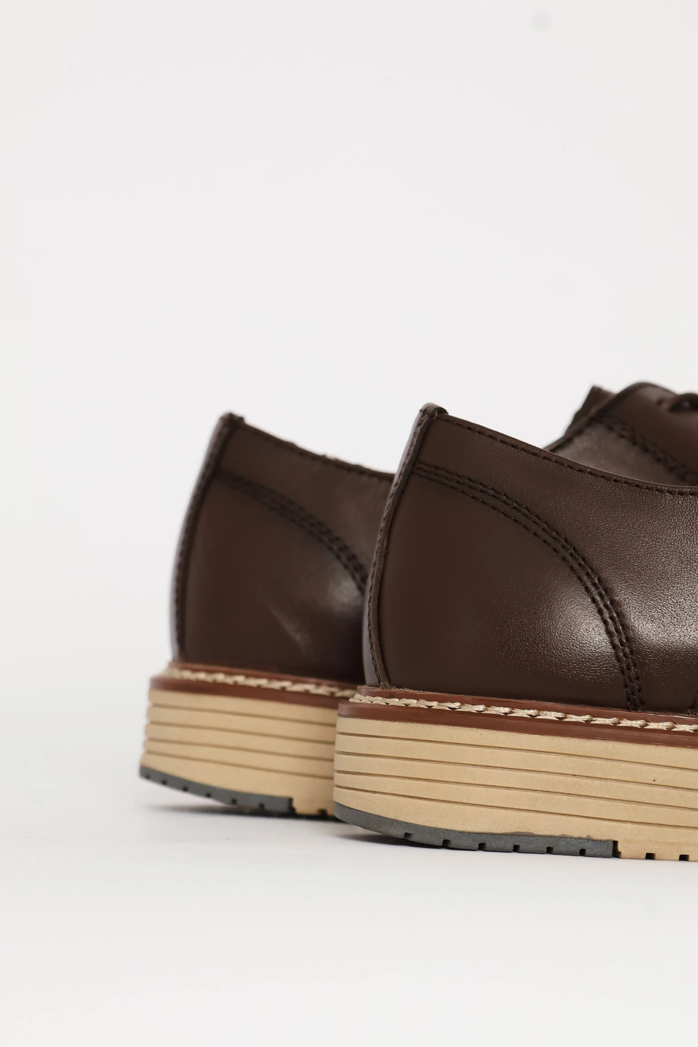 Leather Smart Casual Derby Shoe - Chocolate - Image 4