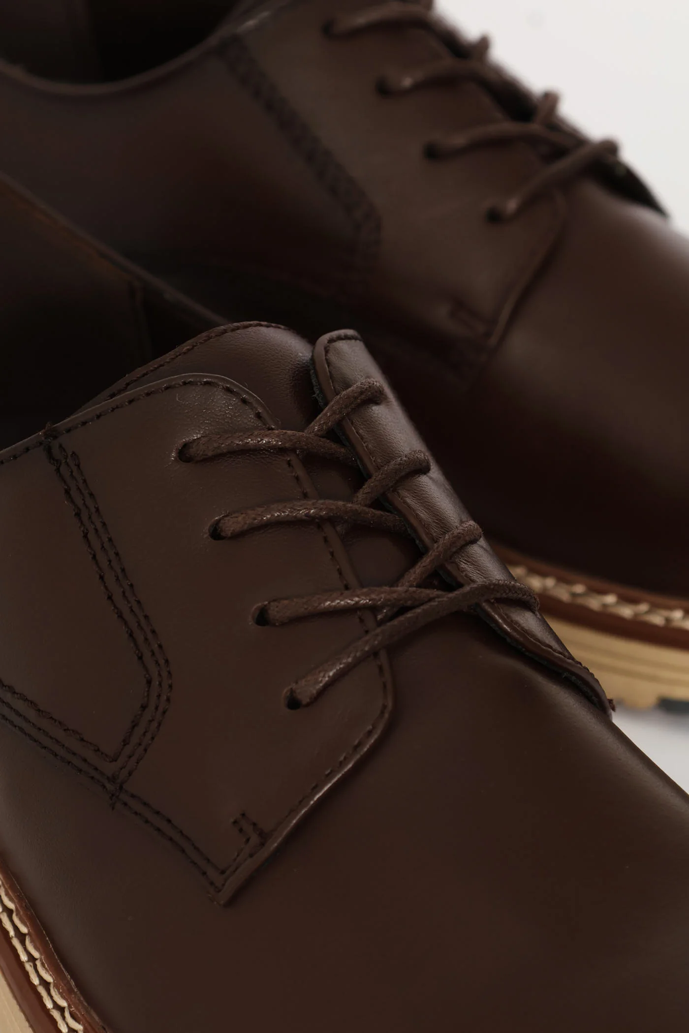 Leather Smart Casual Derby Shoe - Chocolate - Image 5