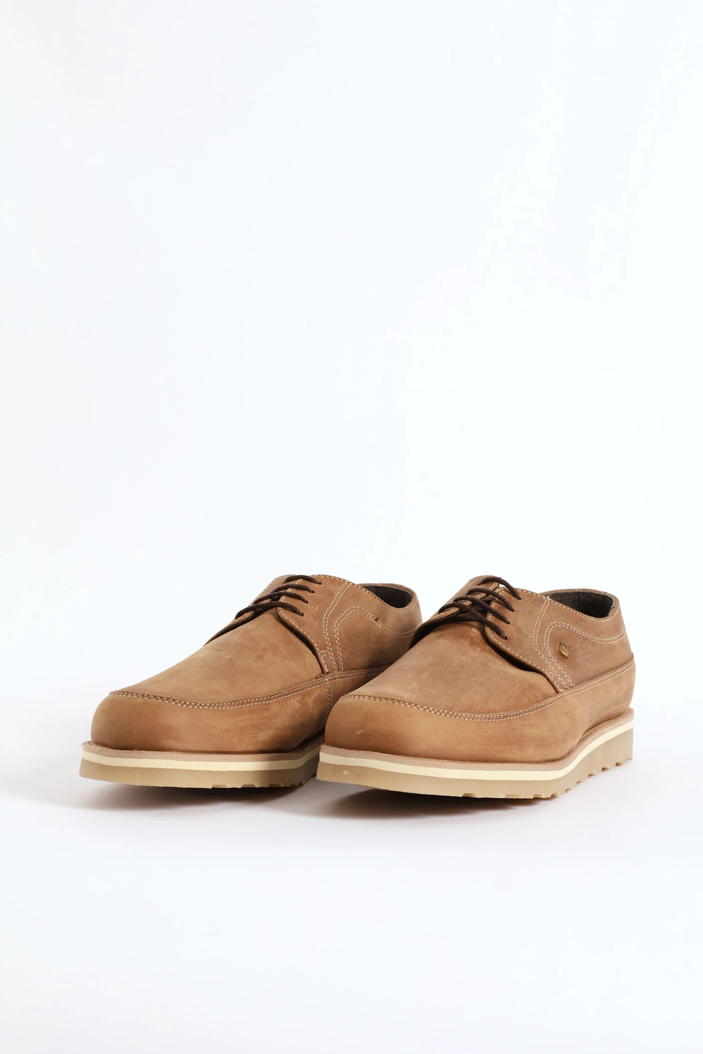 Leather Smart Casual Lace Up Shoe - Stone - Image 3