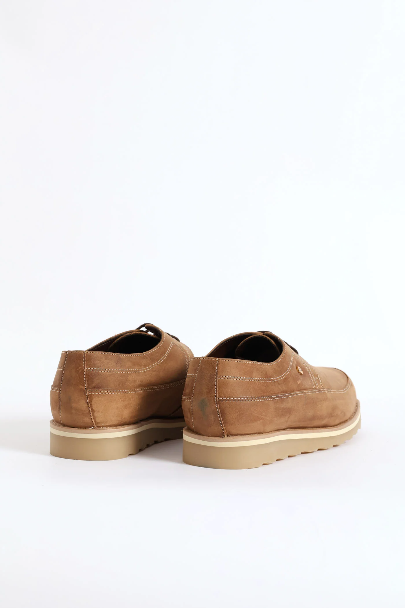 Leather Smart Casual Lace Up Shoe - Stone - Image 6