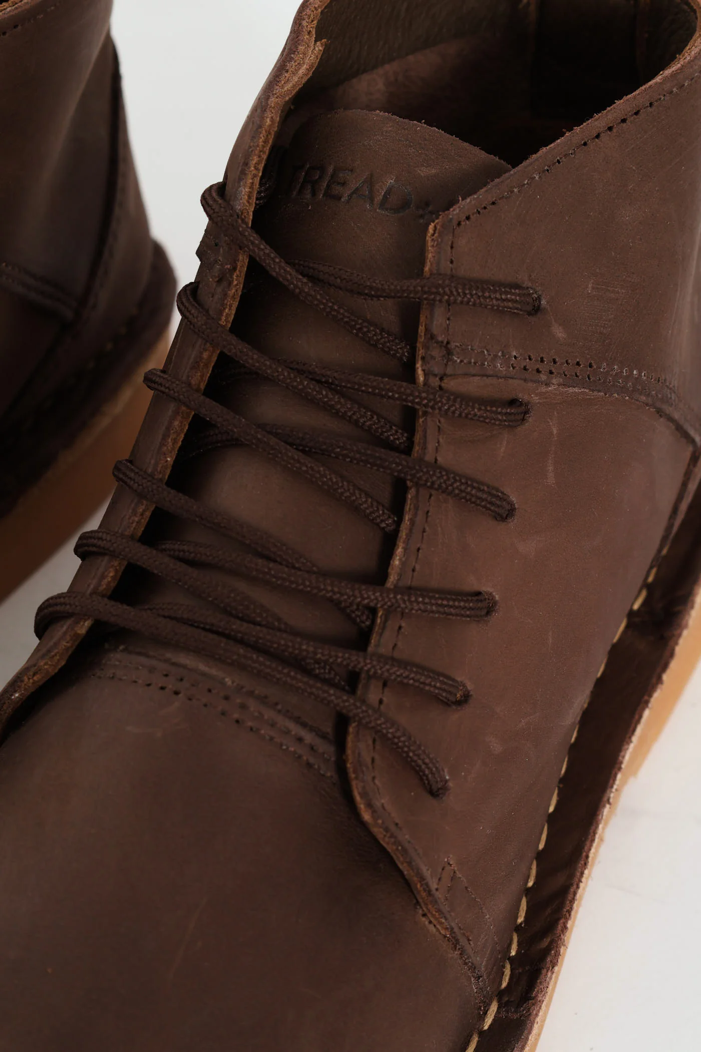 Leather Stitched Down Lace Up Boot - Brown - Image 2