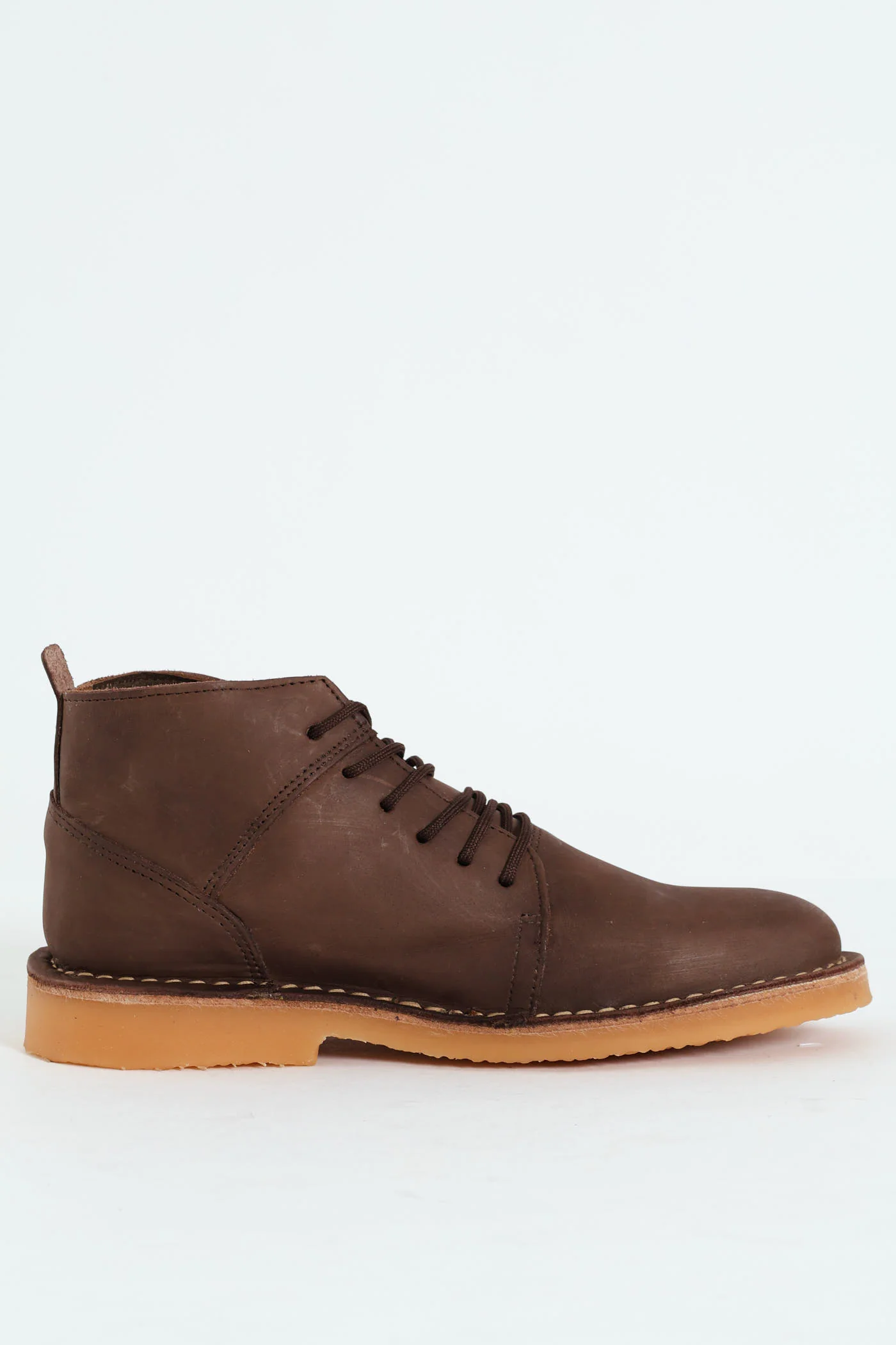 Leather Stitched Down Lace Up Boot - Brown - Image 3