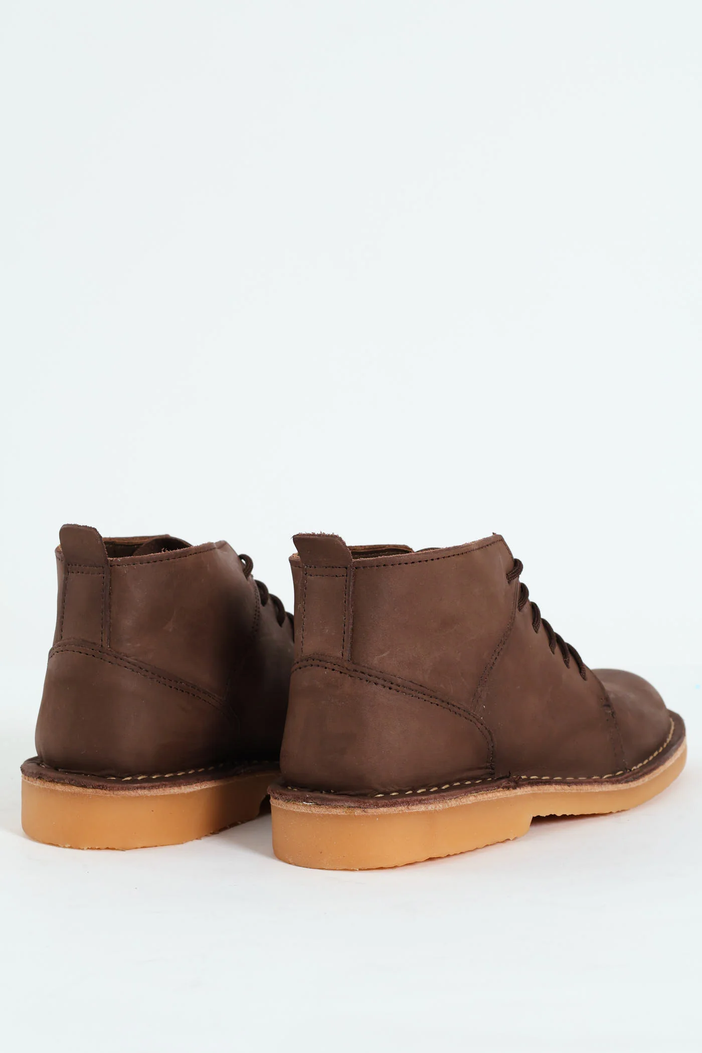 Leather Stitched Down Lace Up Boot - Brown - Image 4