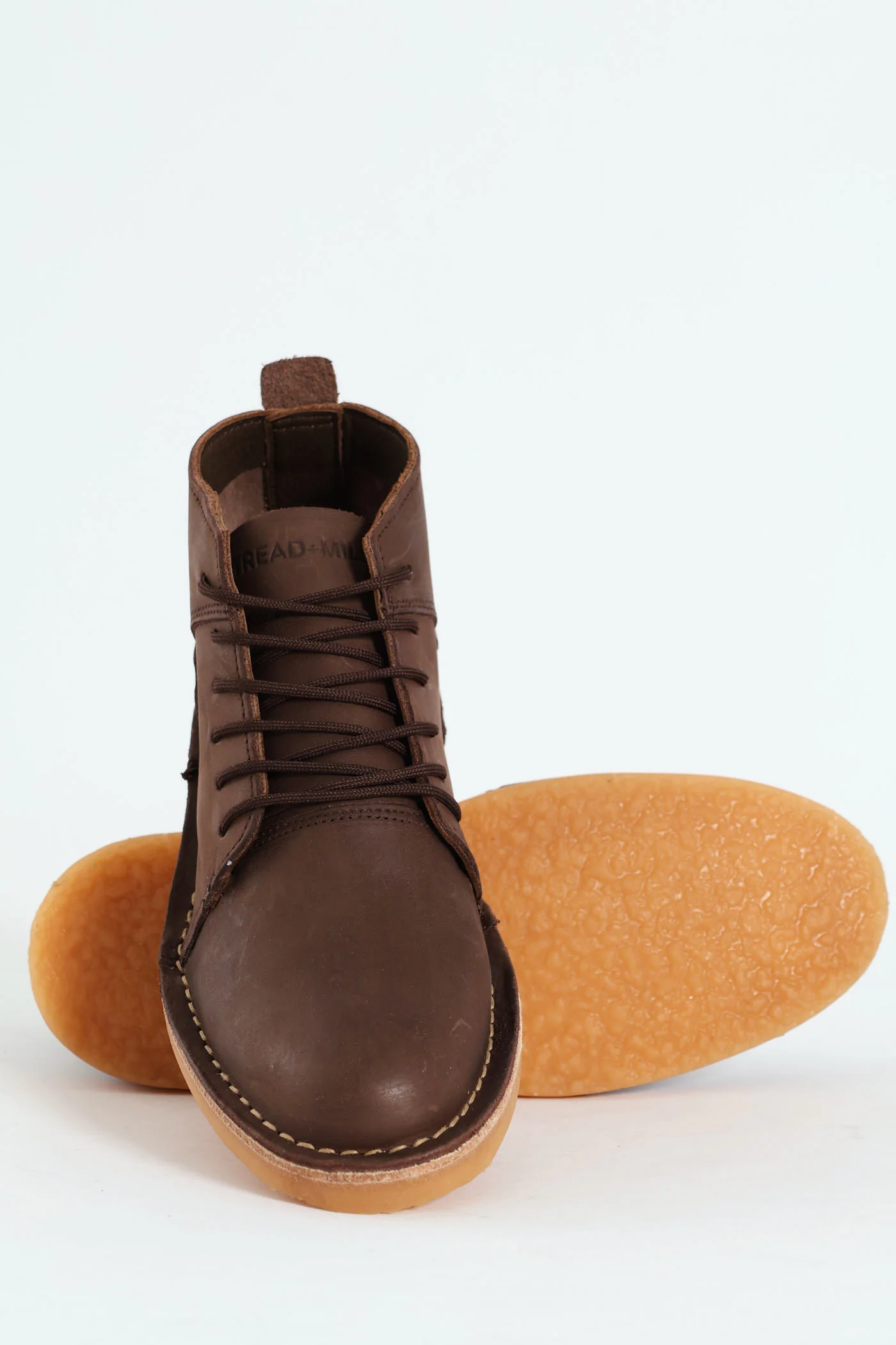 Leather Stitched Down Lace Up Boot - Brown - Image 5