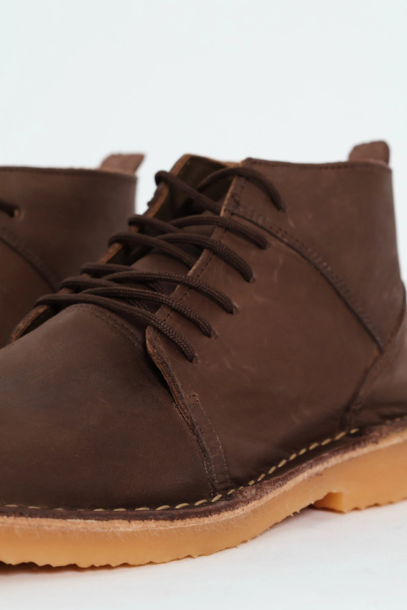 Leather Stitched Down Lace Up Boot - Brown - Image 7