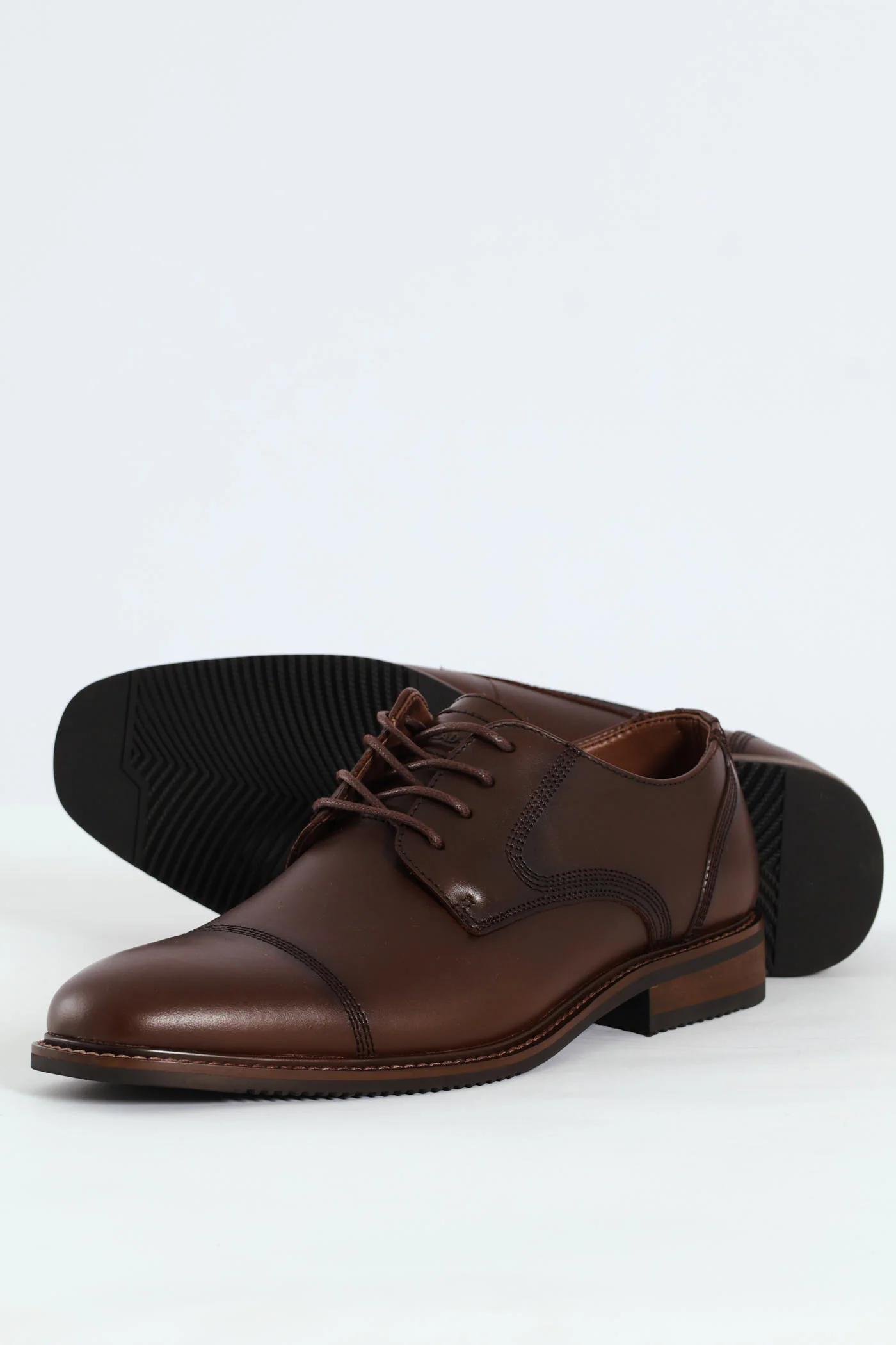 Leather Stitched Toe Cap Derby Shoe - Chocolate - Image 4