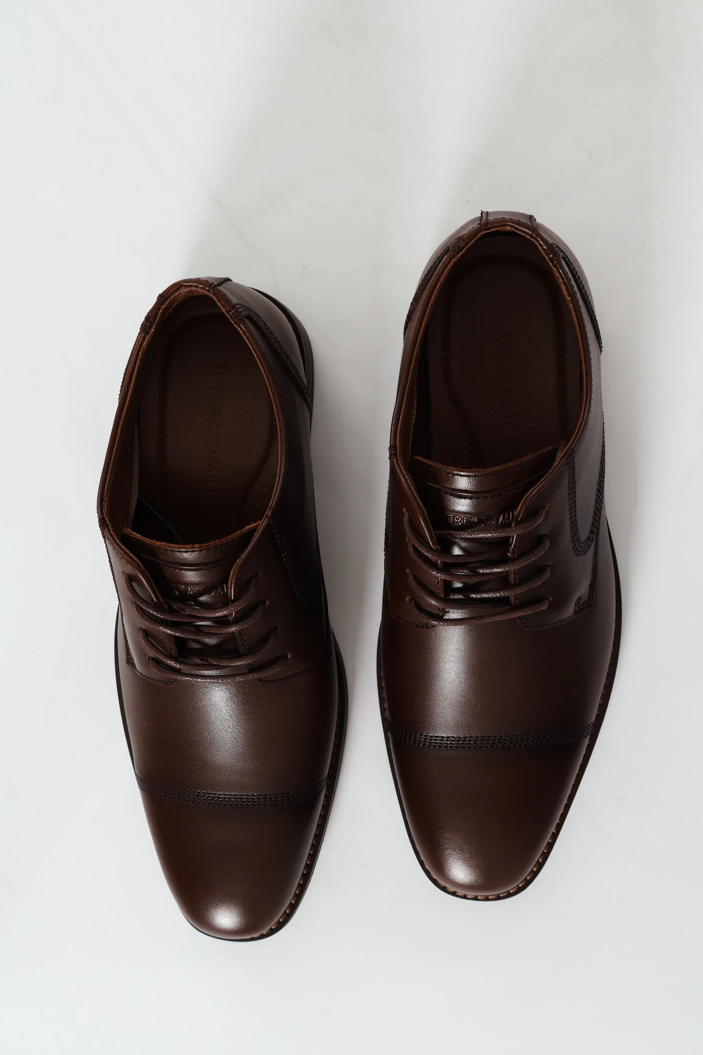 Leather Stitched Toe Cap Derby Shoe - Chocolate - Image 6