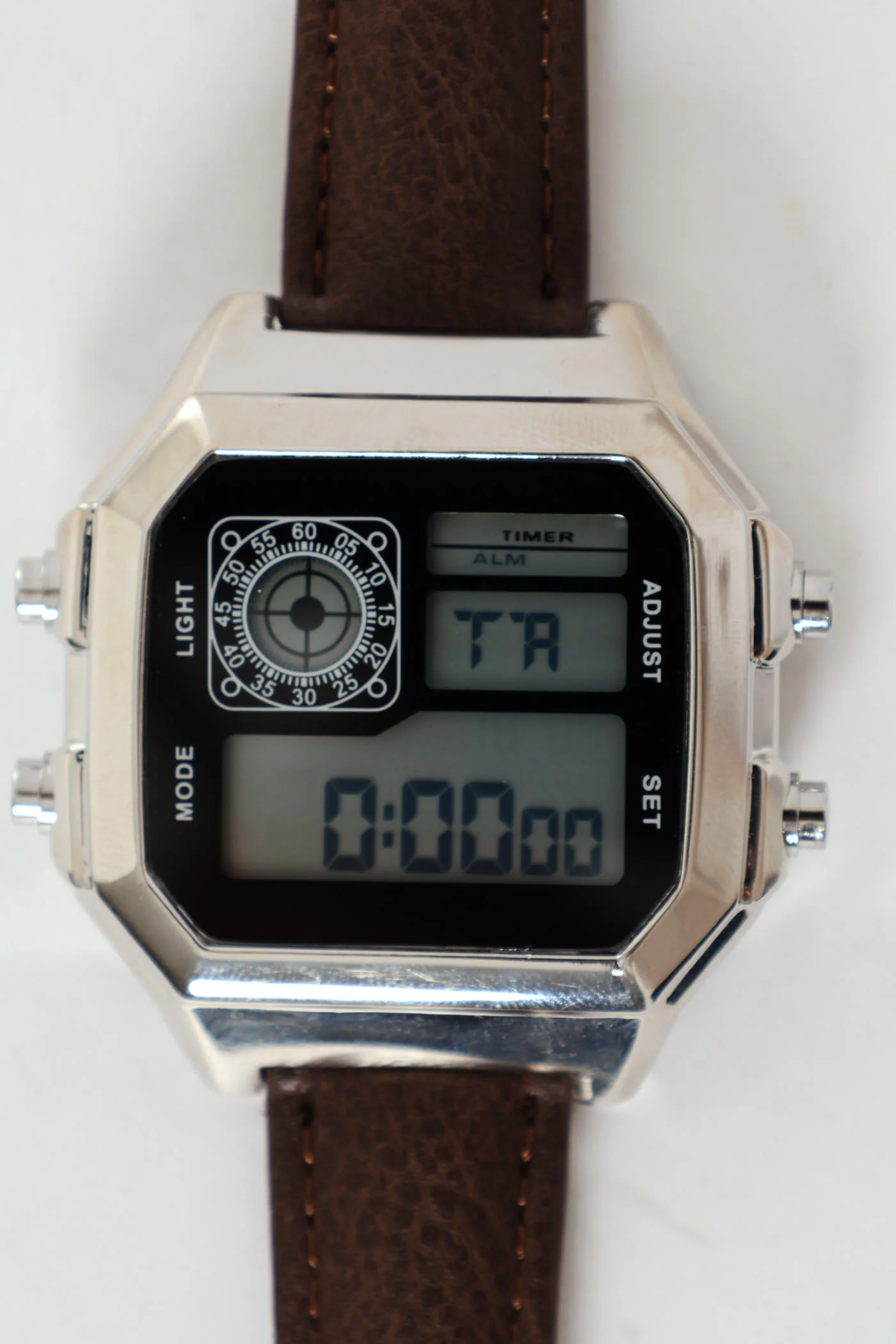 Leather Strap Digital Watch - Image 2