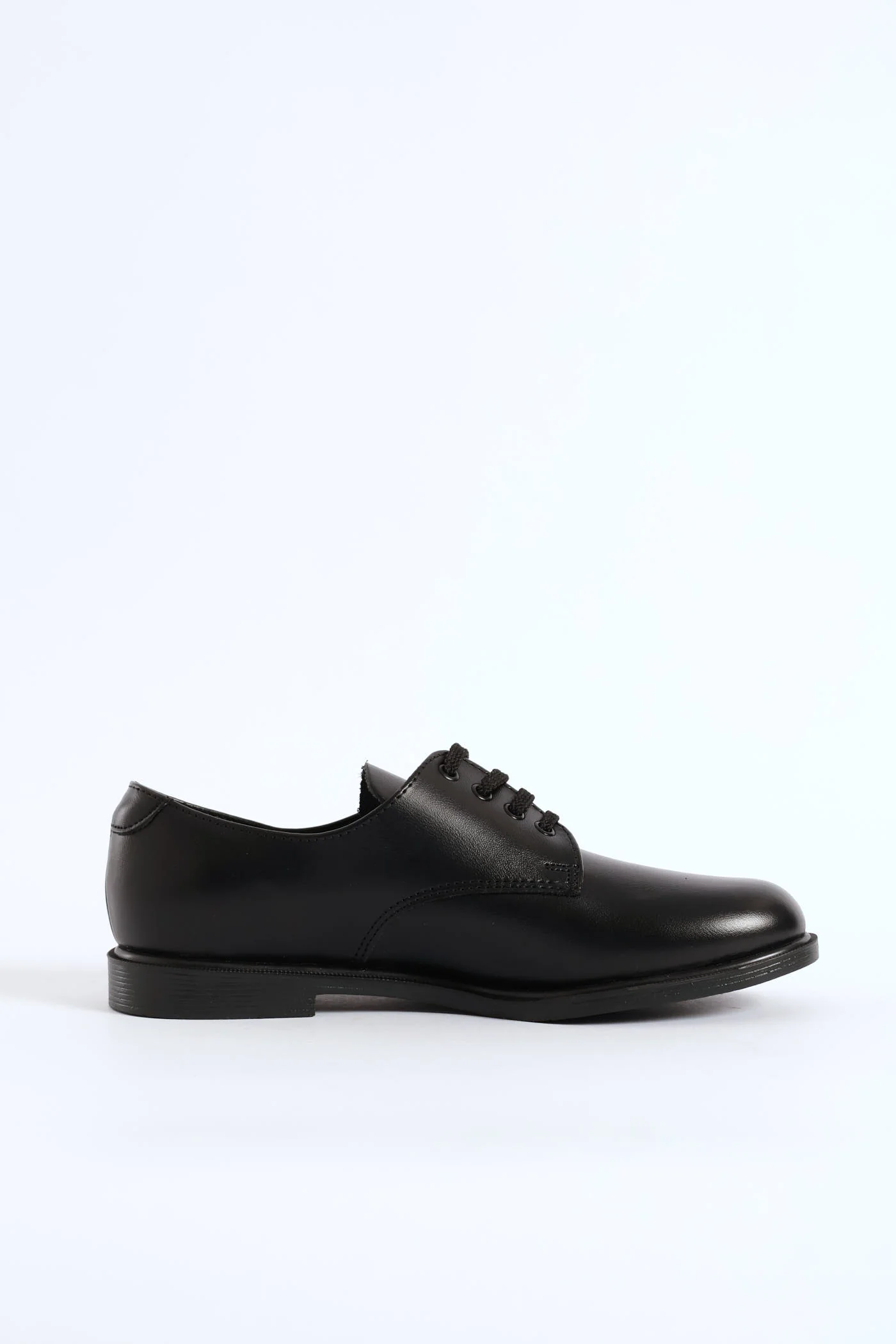 Leather Youth Lace-Up School Shoe - Black - Image 2