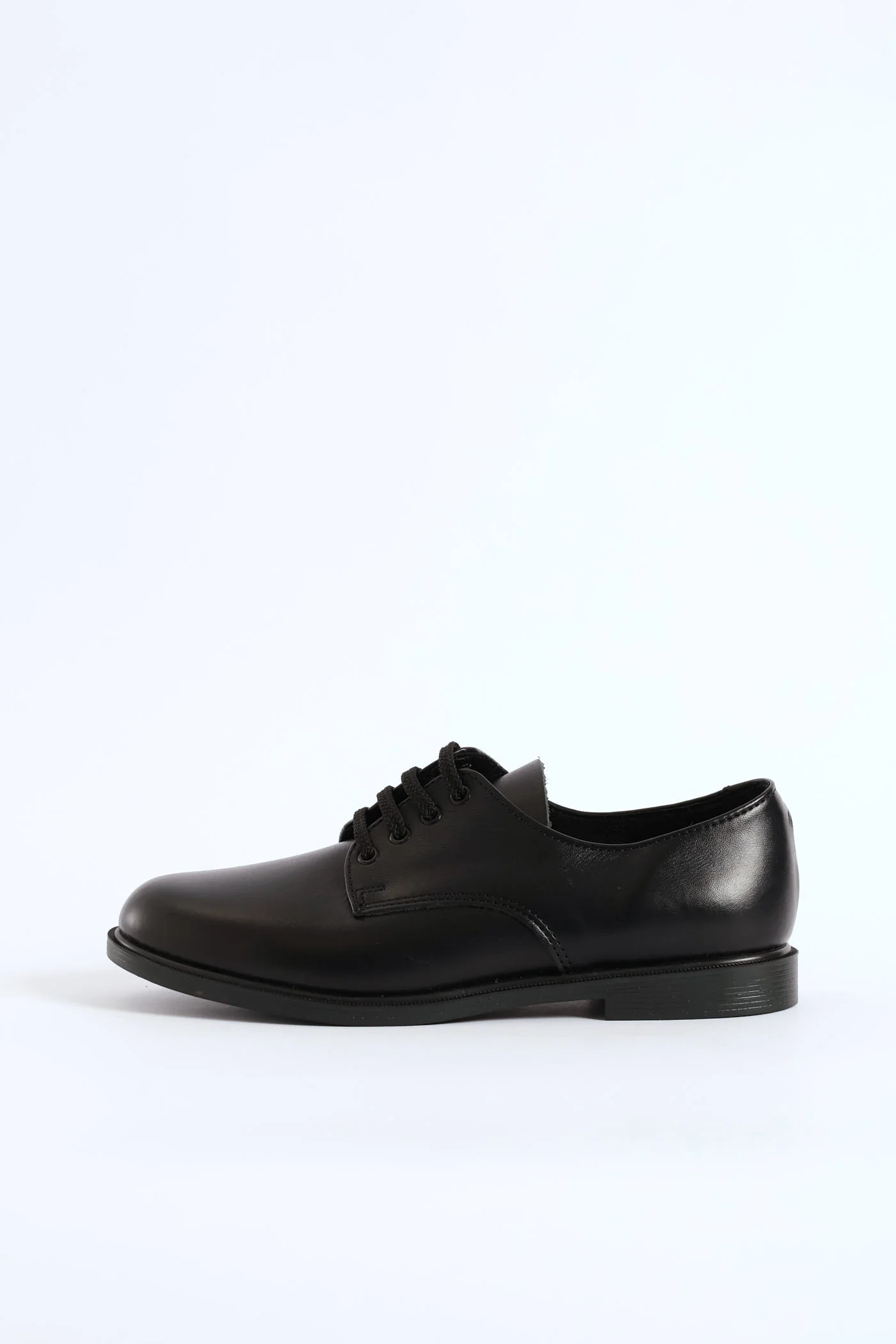 Leather Youth Lace-Up School Shoe - Black - Image 3