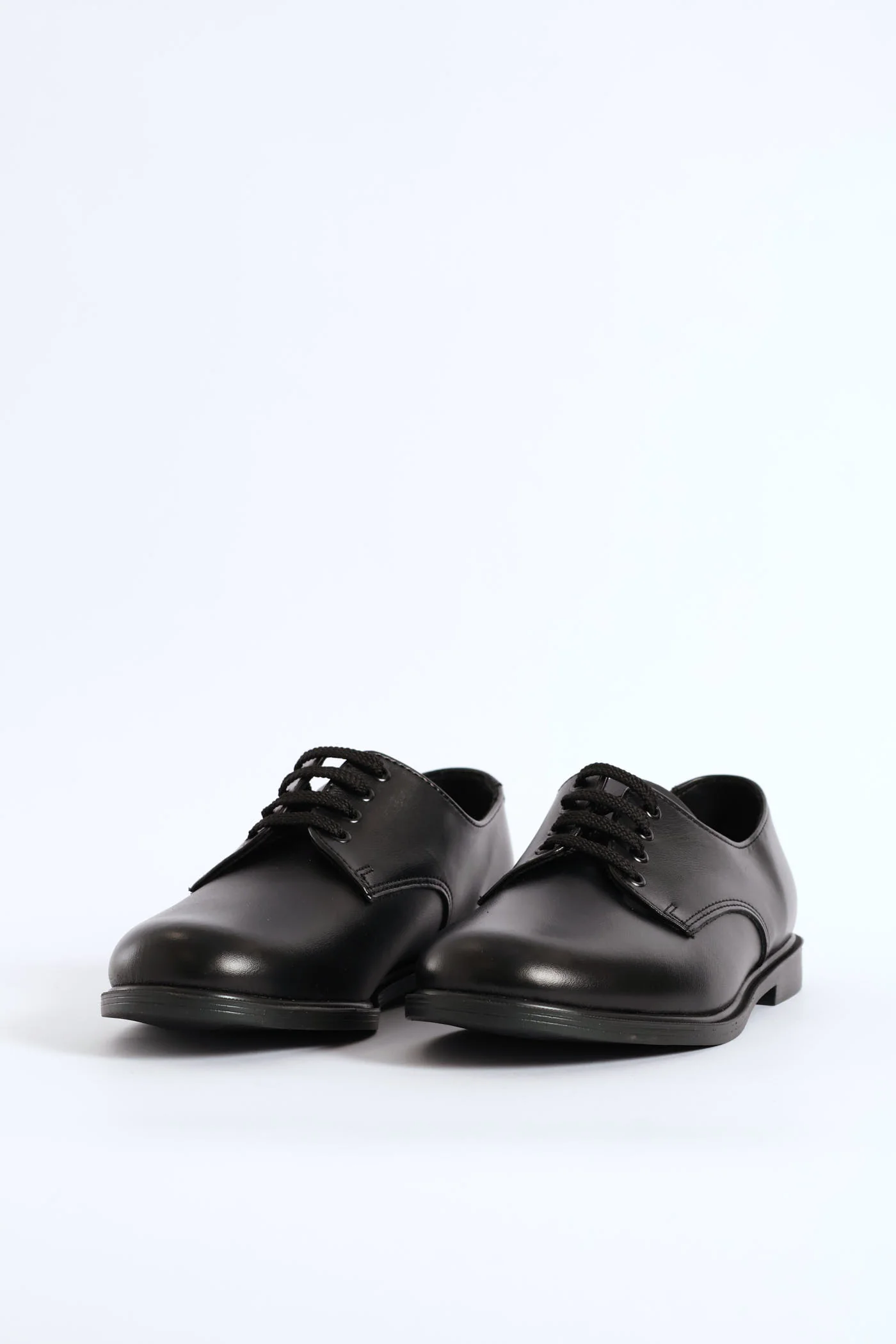 Leather Youth Lace-Up School Shoe - Black - Image 4