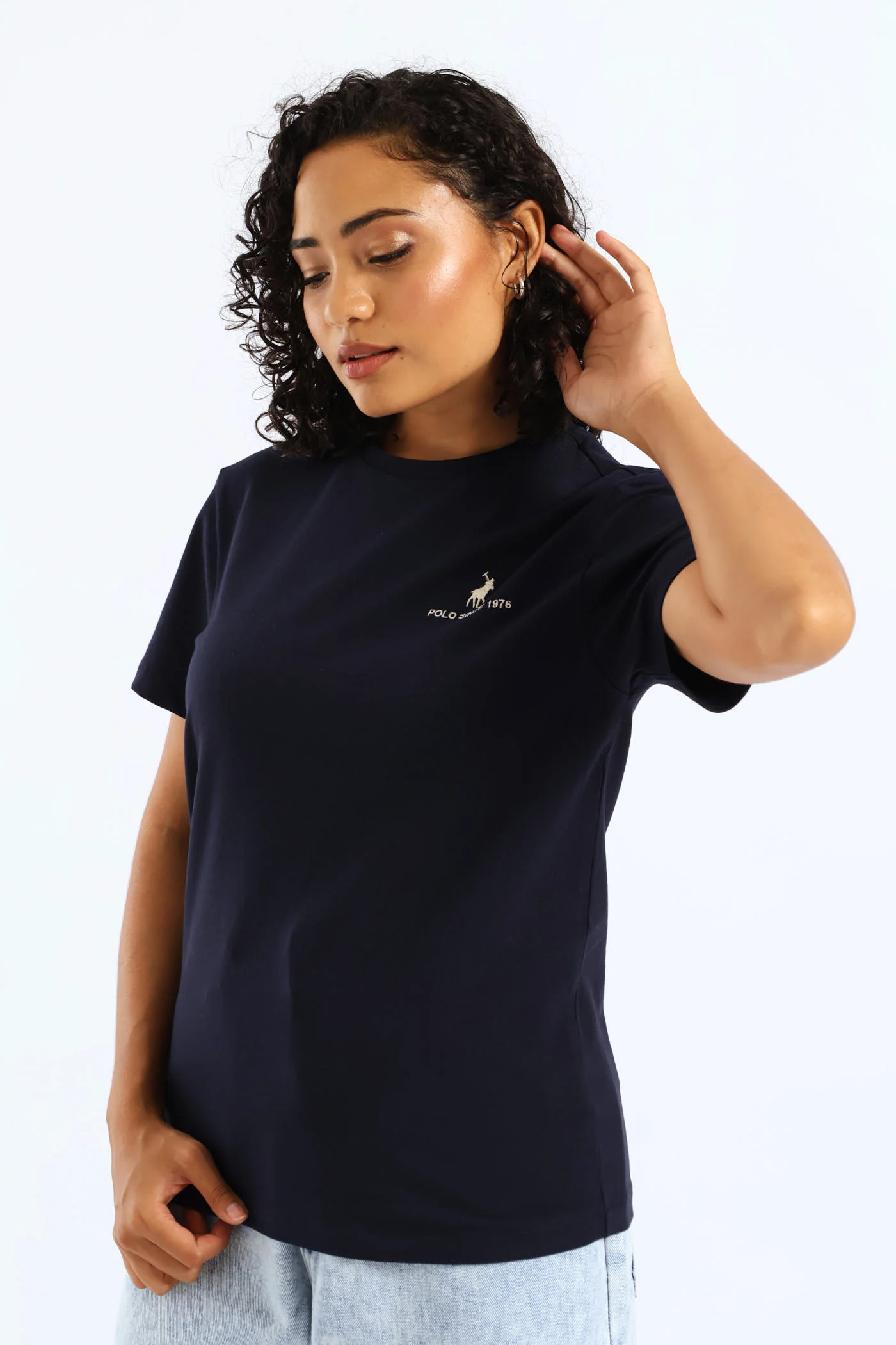 Lee Embroidered T-Shirt - Navy - Image 3