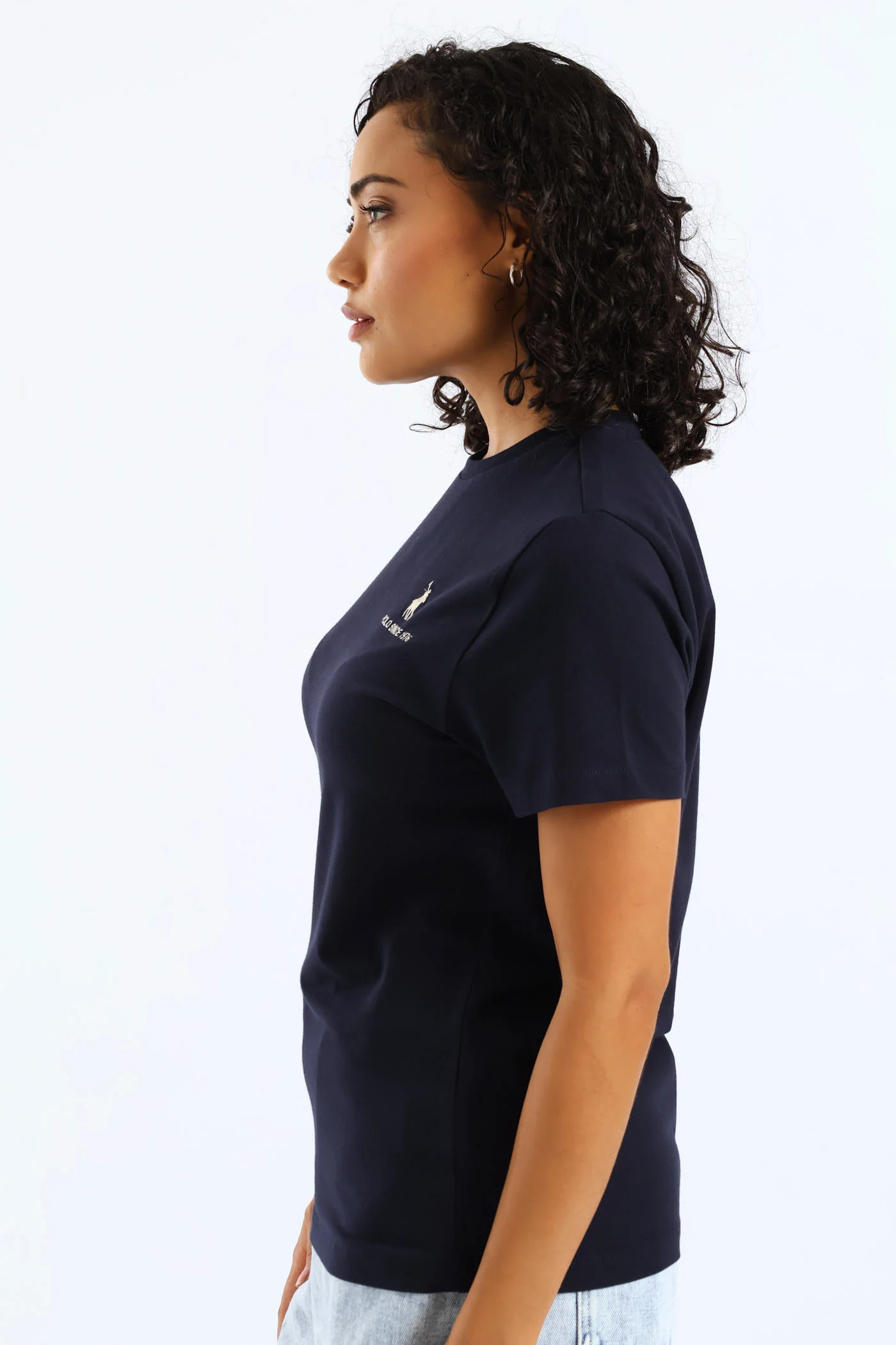 Lee Embroidered T-Shirt - Navy - Image 4