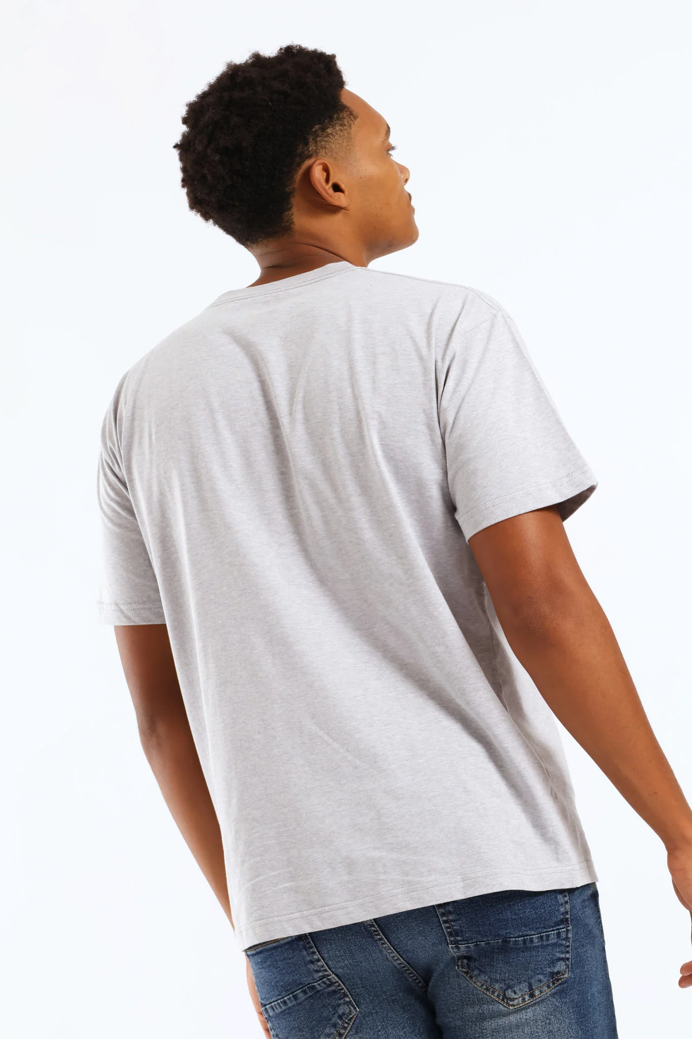 Left Chest Print Tee - Grey - Image 4