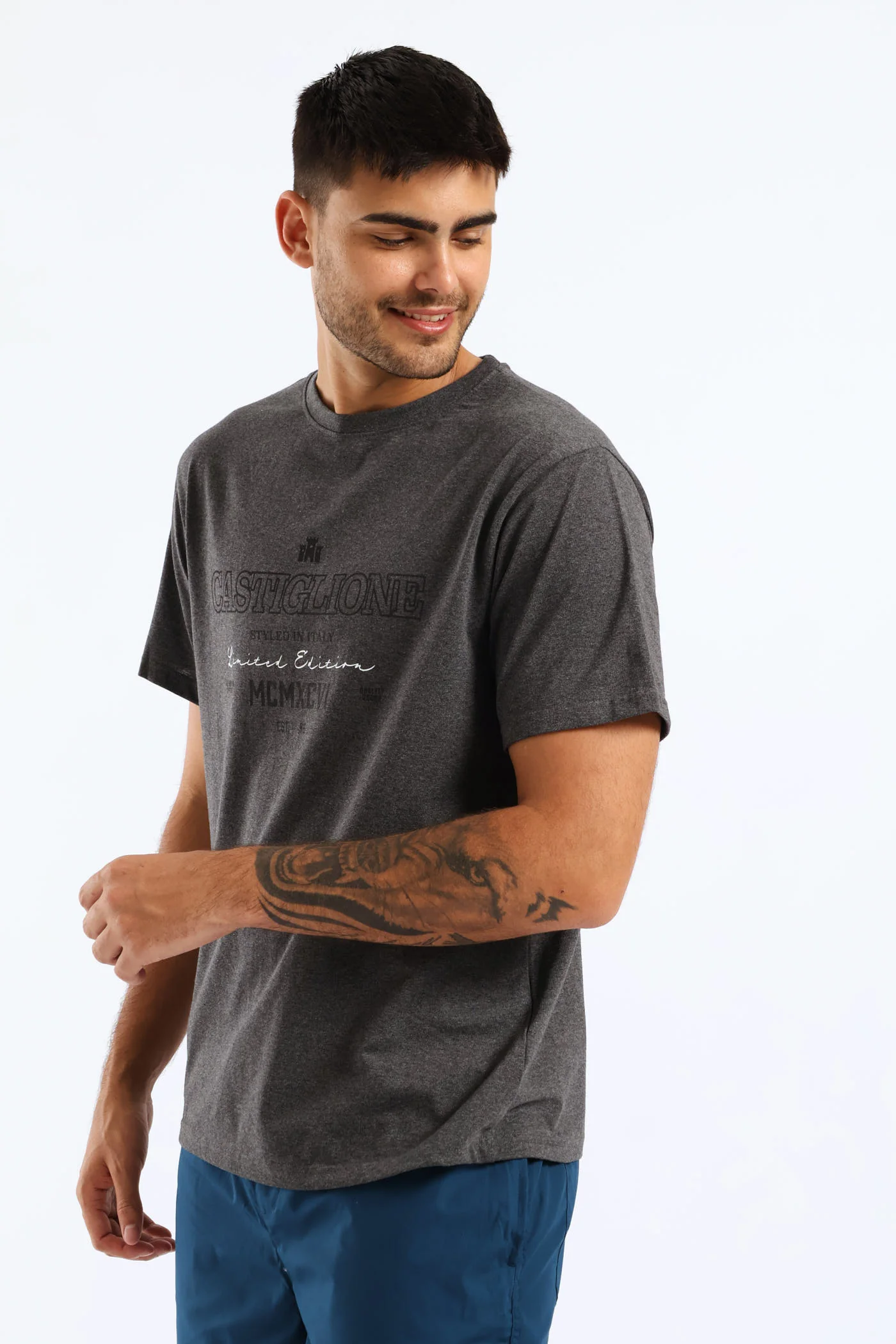 Legend Basic Print Tee - Charcoal - Image 4