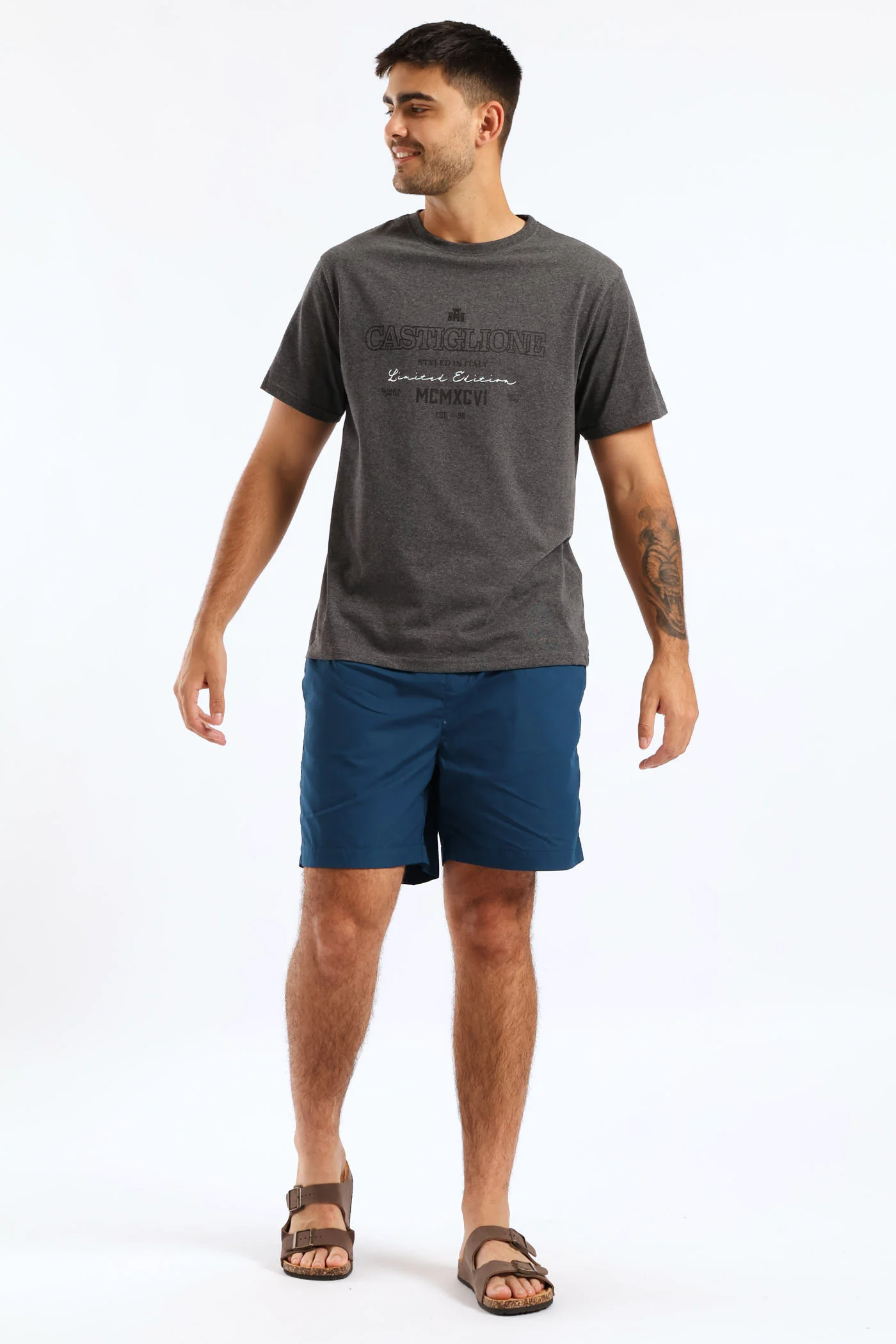 Legend Basic Print Tee - Charcoal - Image 5