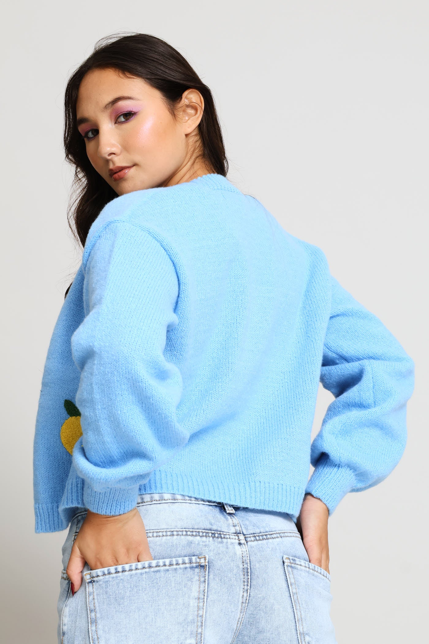Lemon Open Cardi - Light Blue - Image 2