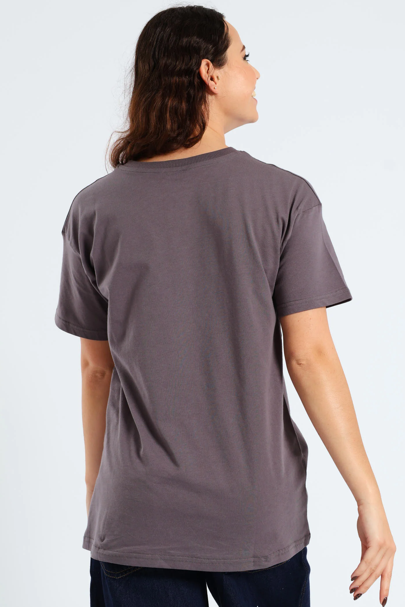 Lemon Oversized Printed Tee - Grey - Image 5