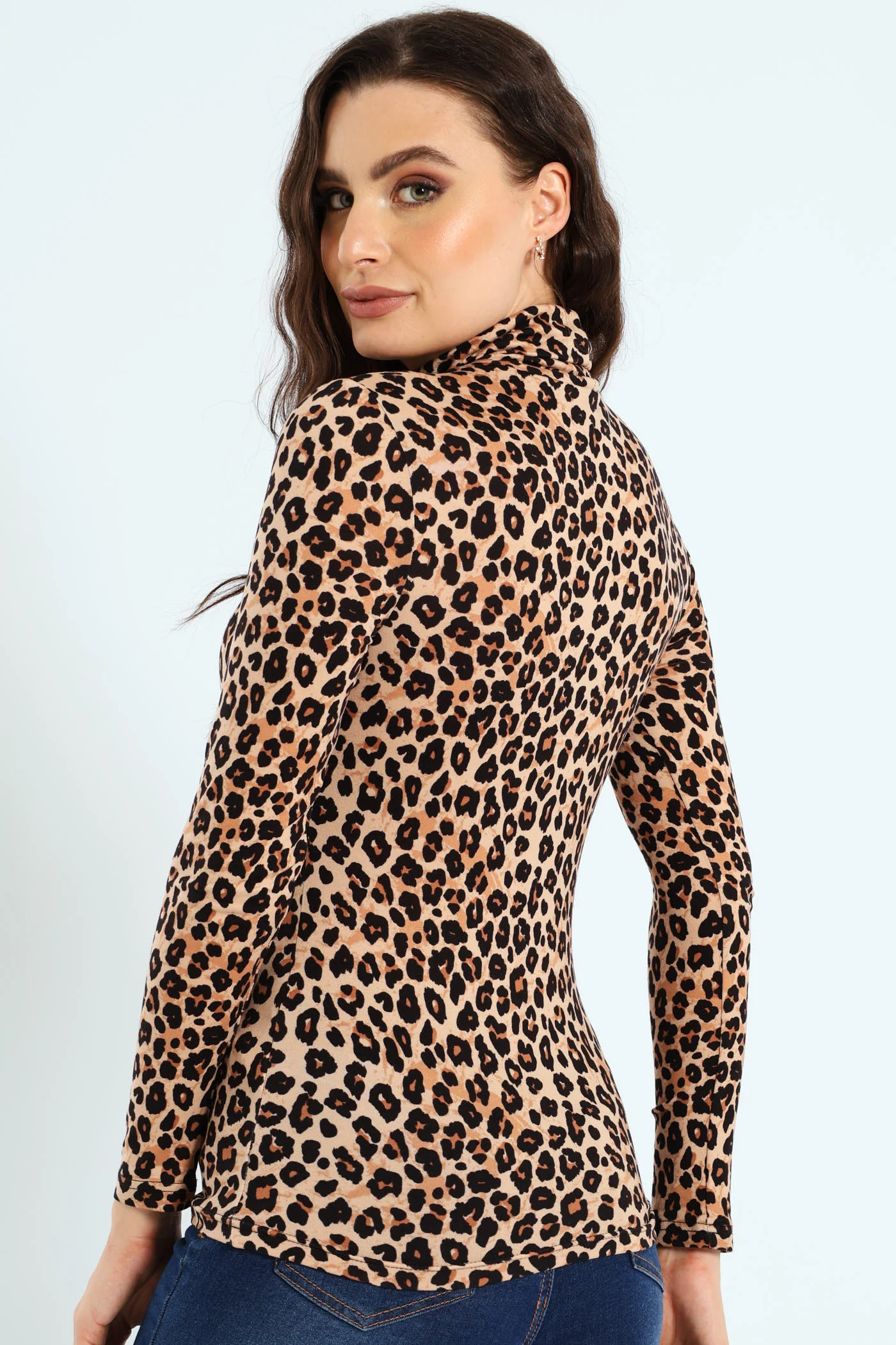Leopard Basic Poloneck - Black/Brown - Image 5