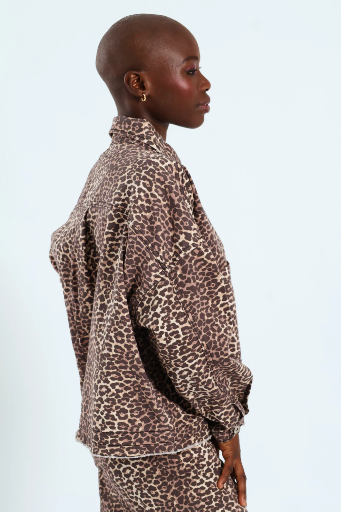 Leopard Boxy Jacket - Brown - Image 3