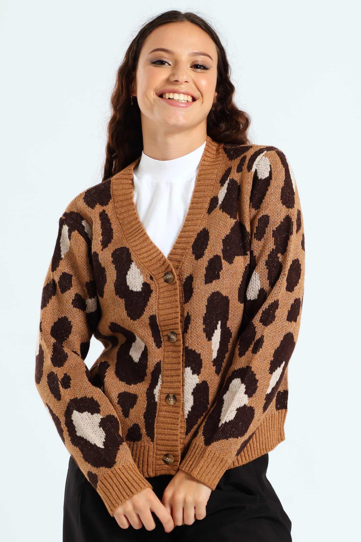 Leopard Cardigan - Tan - Image 2