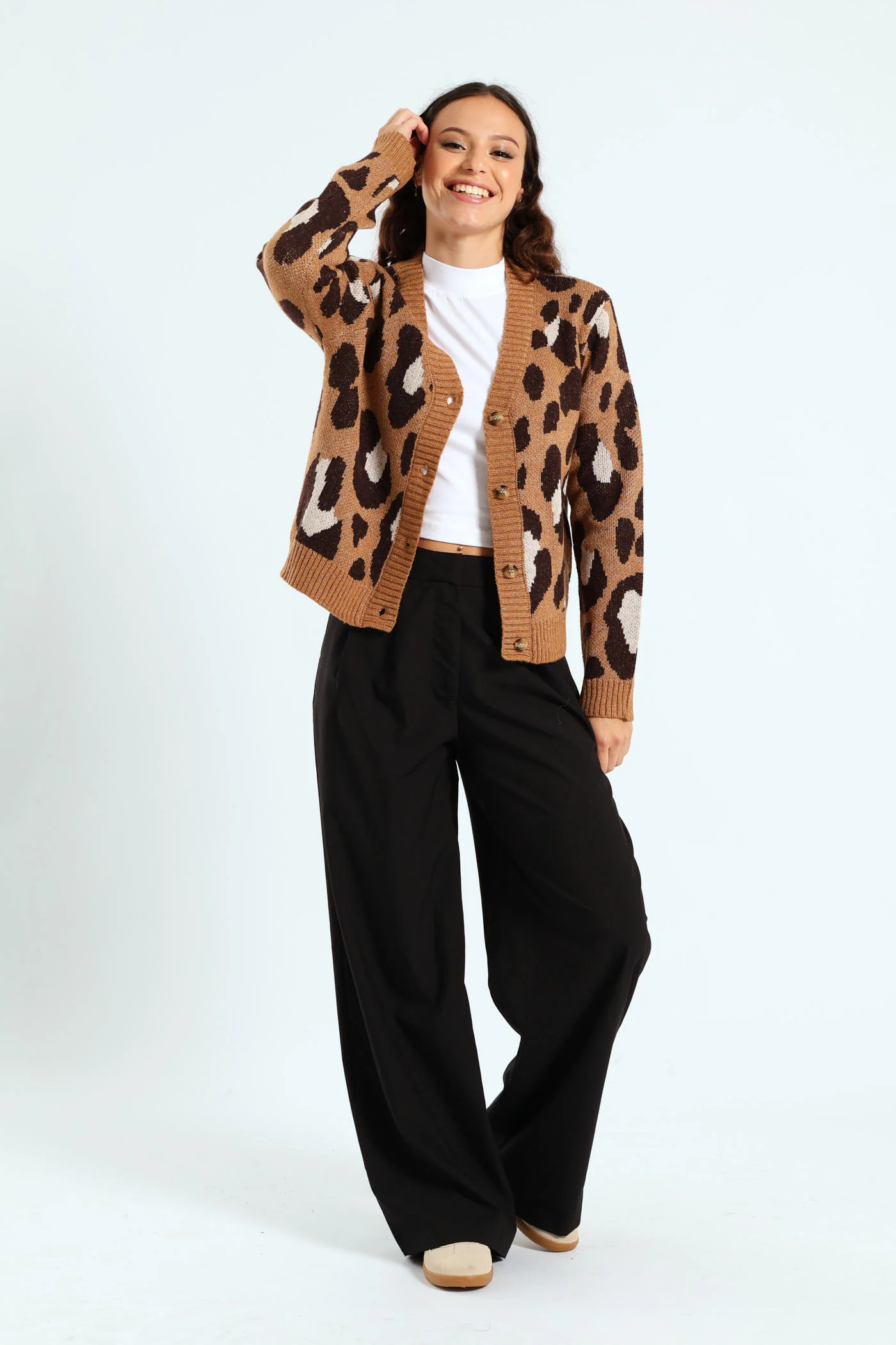 Leopard Cardigan - Tan - Image 5