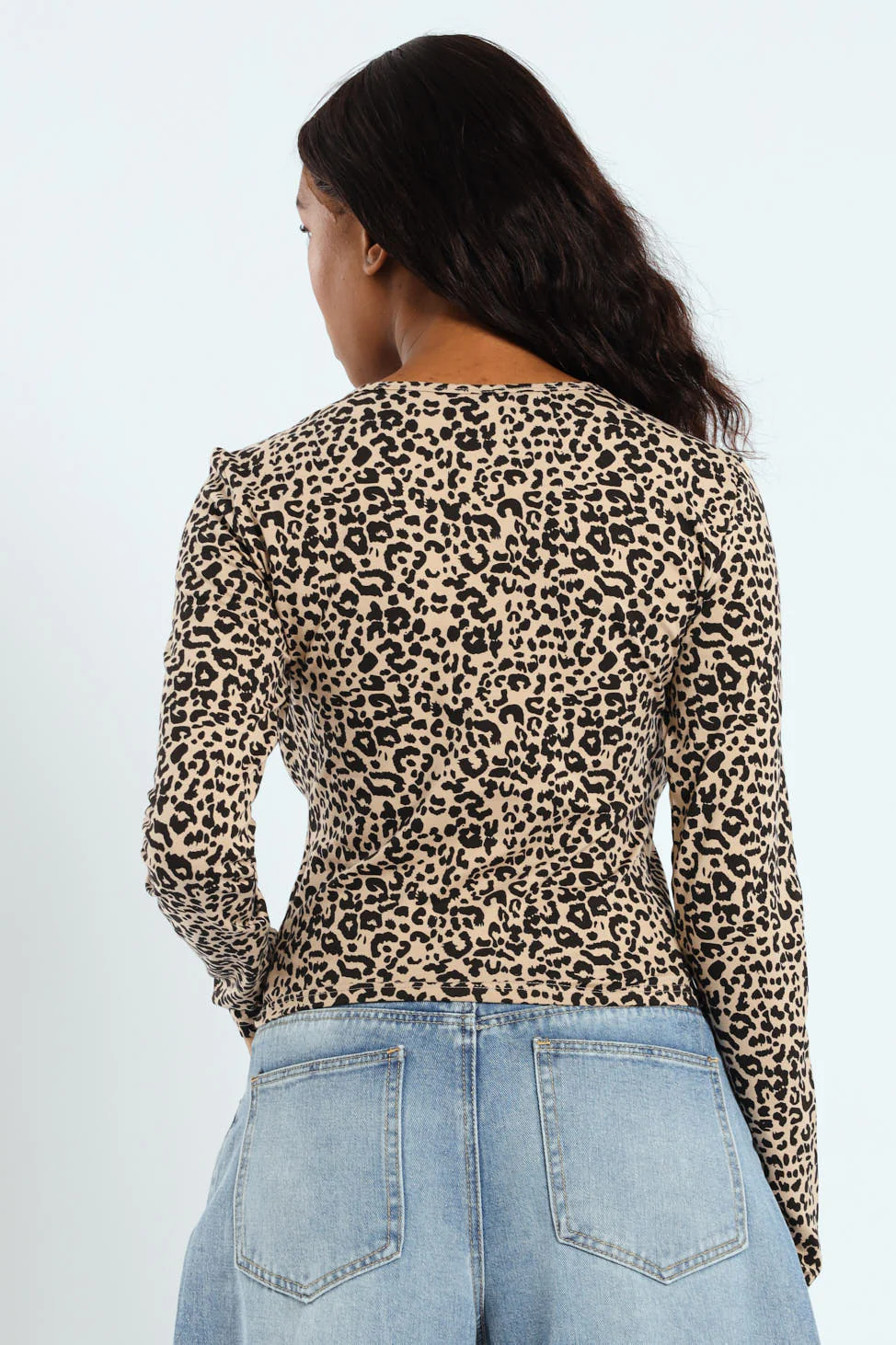 Leopard Crew Top - Stone - Image 3