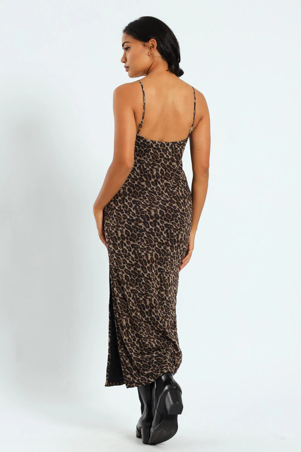 Leopard Mesh Maxi Dress - Image 2
