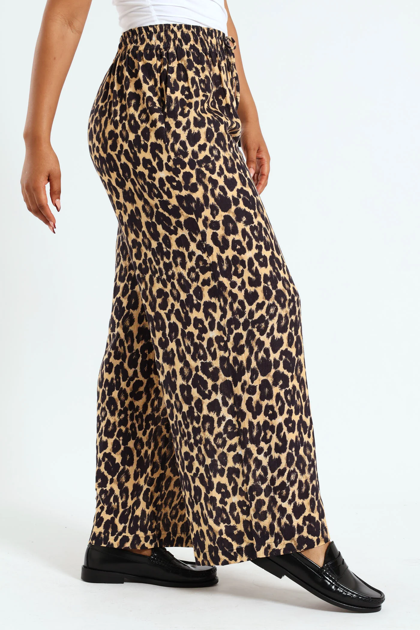 Leopard Print Pant - Beige - Image 3