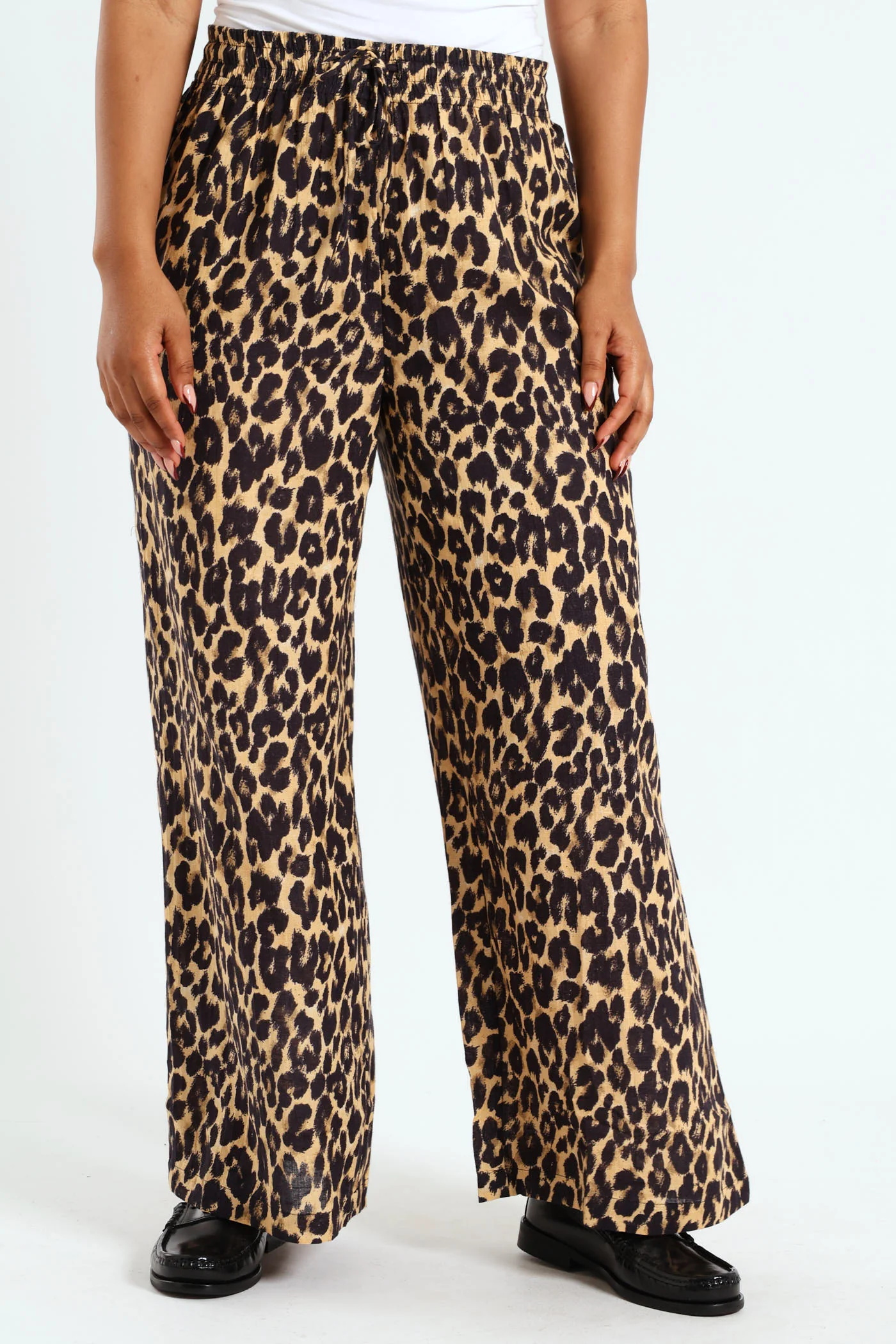 Leopard Print Pant - Beige - Image 4