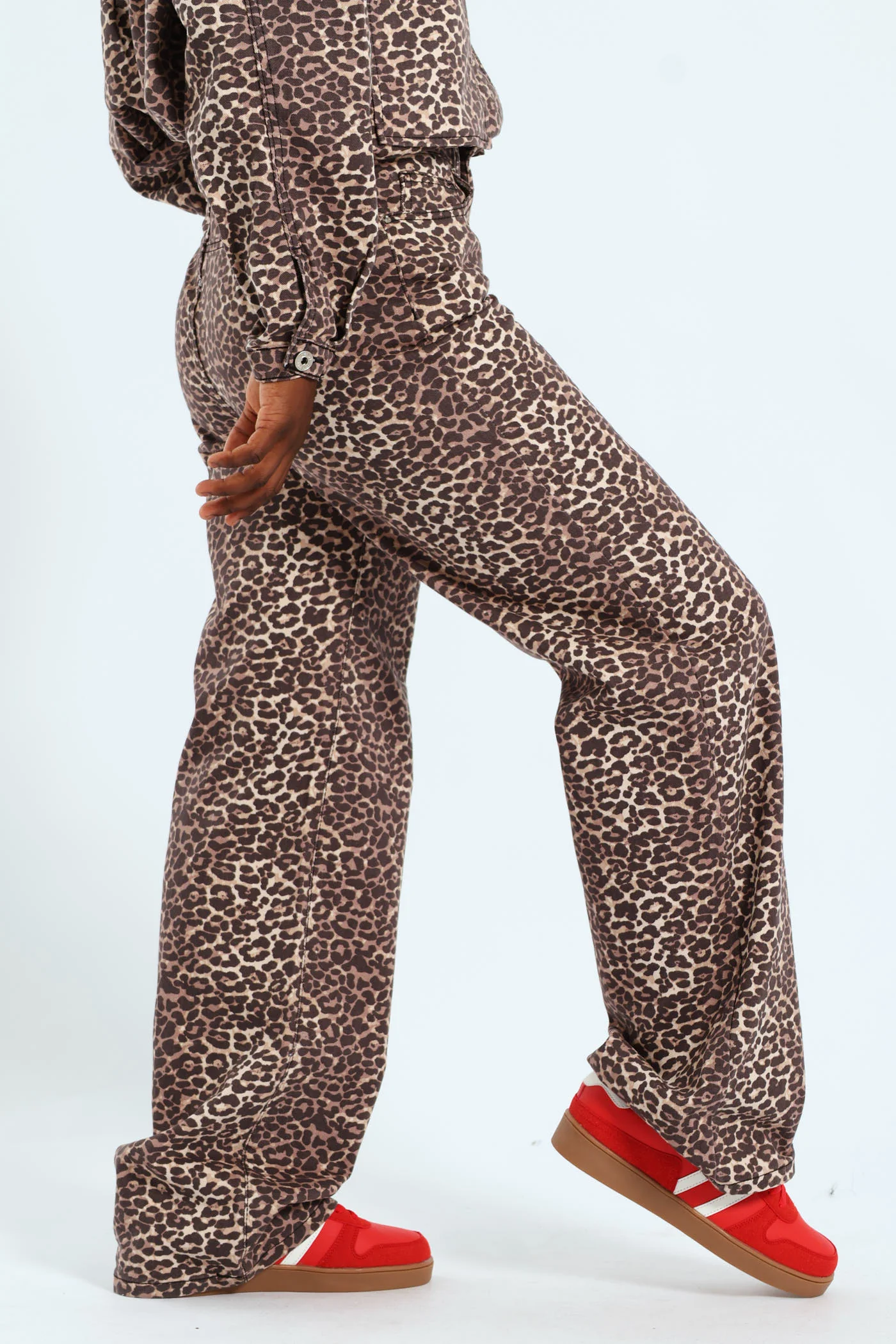 Leopard Print 90's Pants - Brown - Image 3