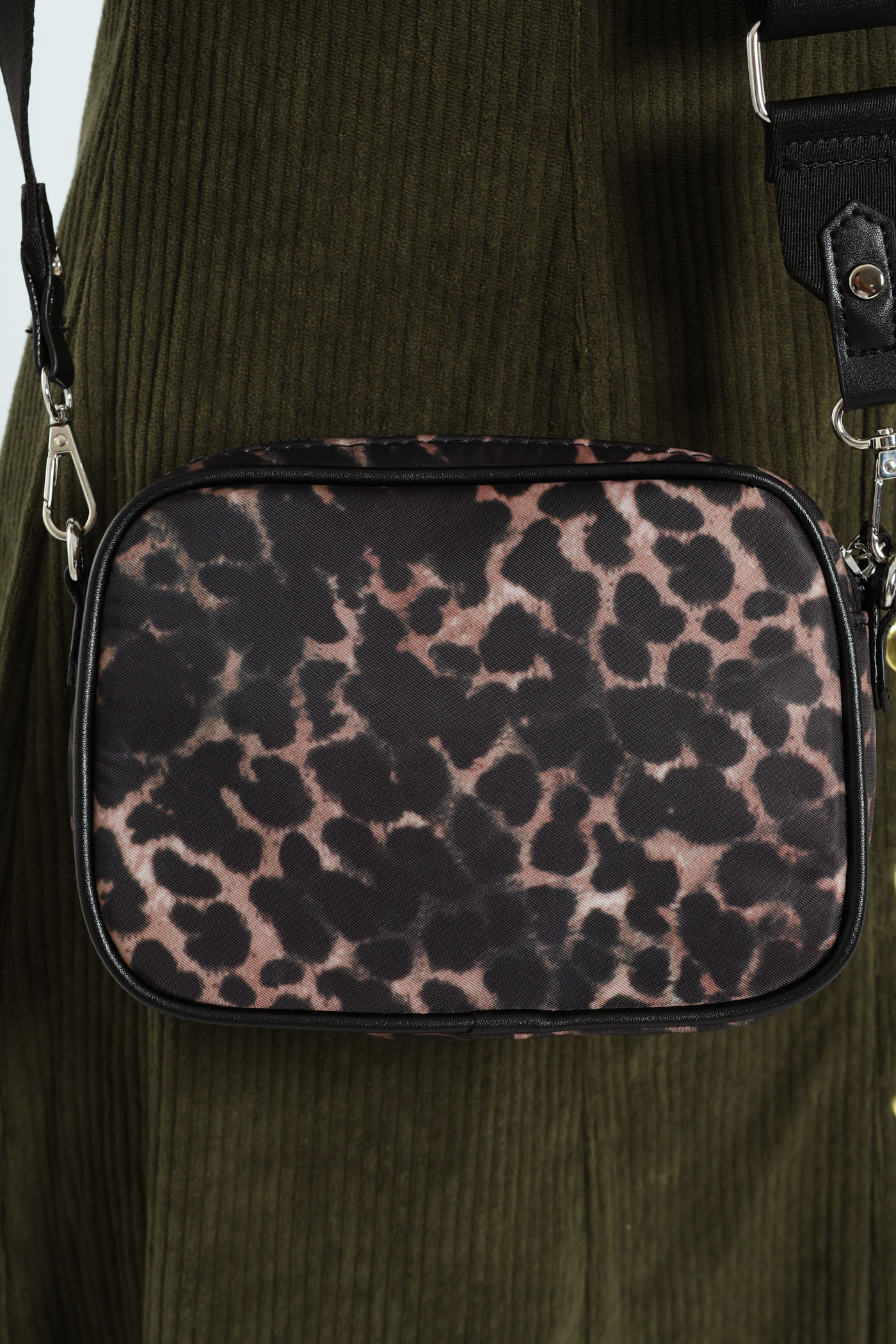 Leopard Print Nylon Camera Bag - Multi - Image 4
