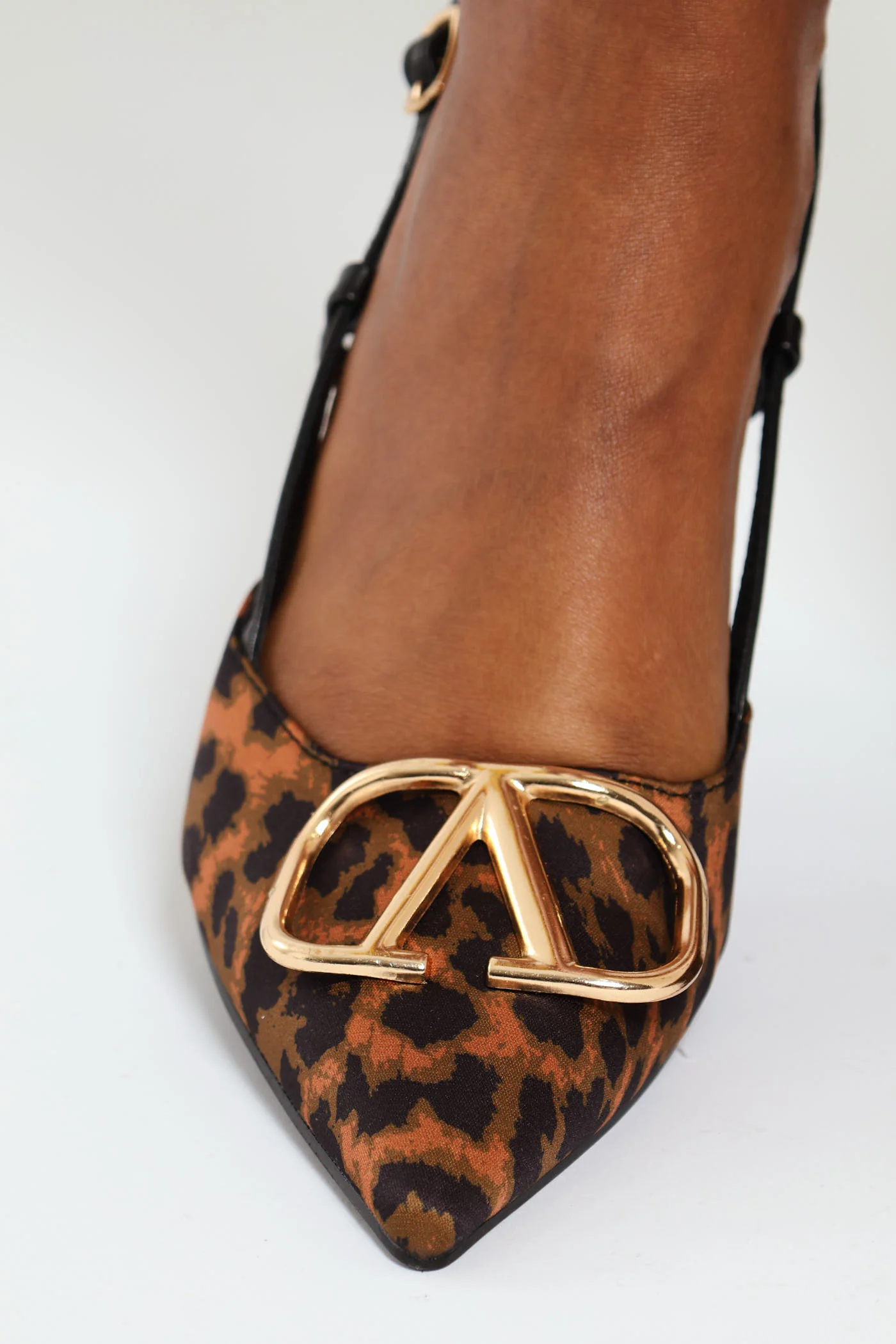 Leopard Print Square Vamp Slingback Mule Heel - Image 4