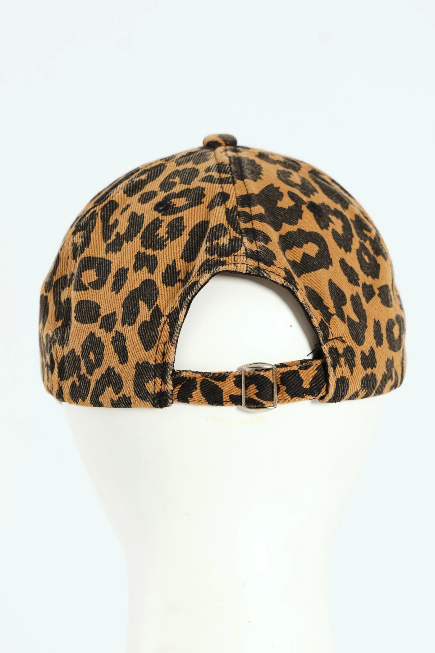 Leopard Print Washed Twill Cap - Brown - Image 2