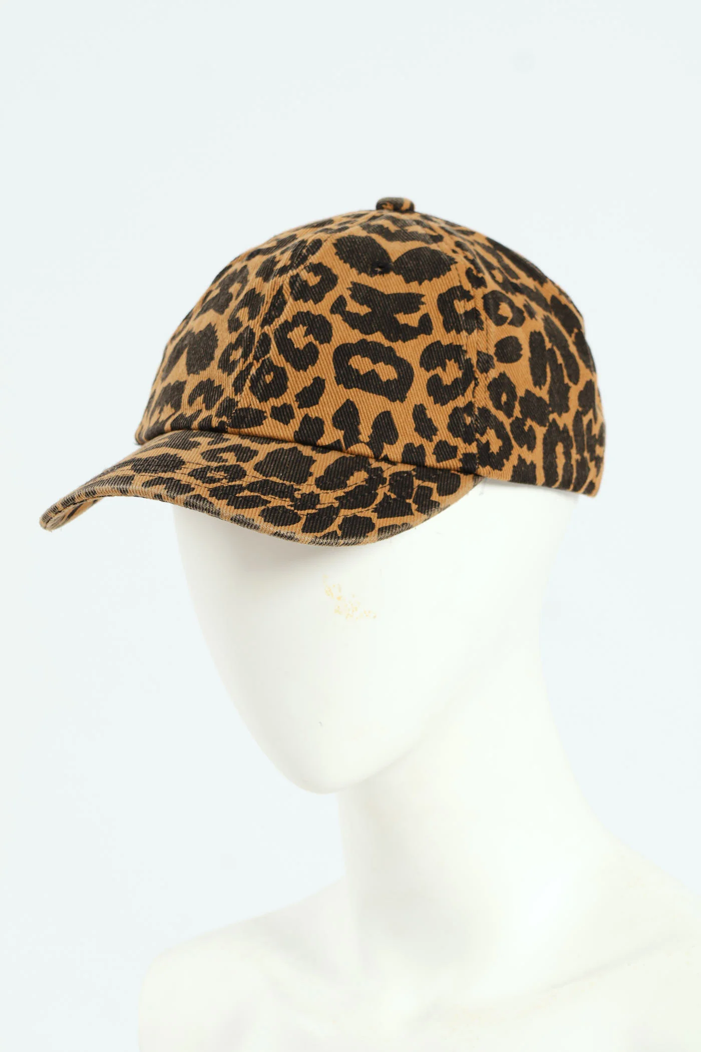 Leopard Print Washed Twill Cap - Brown - Image 3
